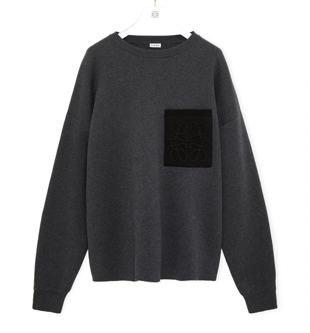 Anagram pocket sweater in cotton blend