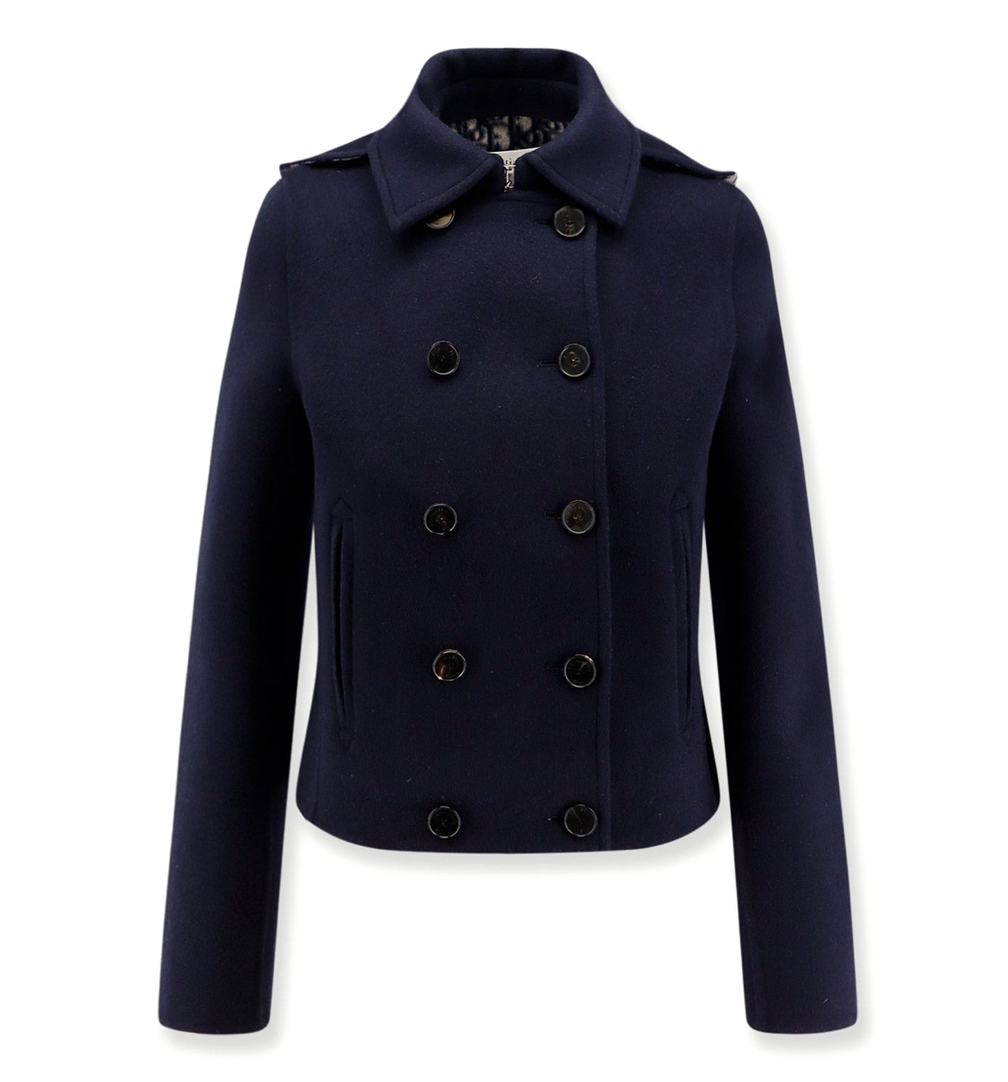 Virgin Wool Hooded Peacoat