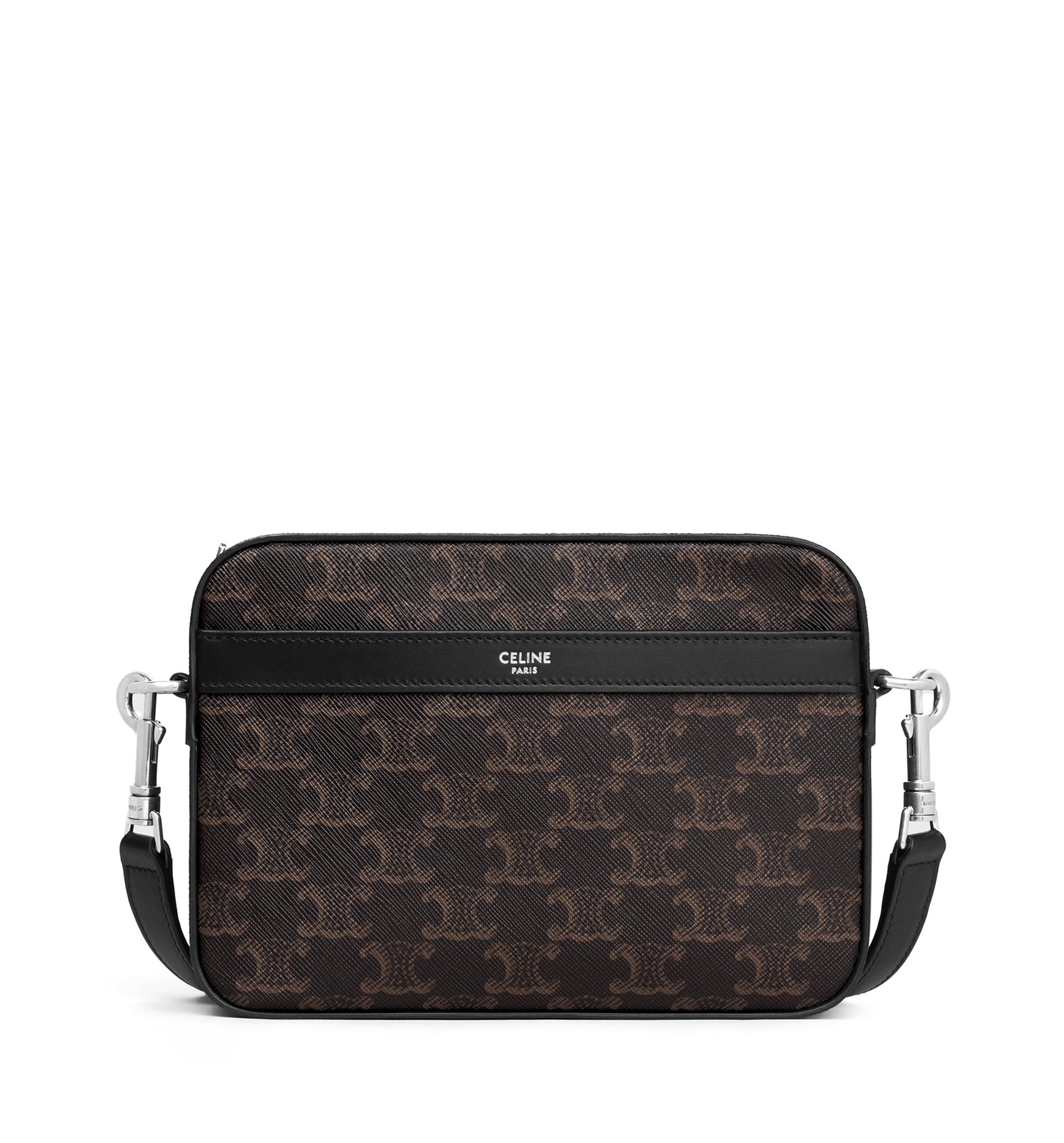 Small Messenger Bag in Triomphe Canvas and Calfskin