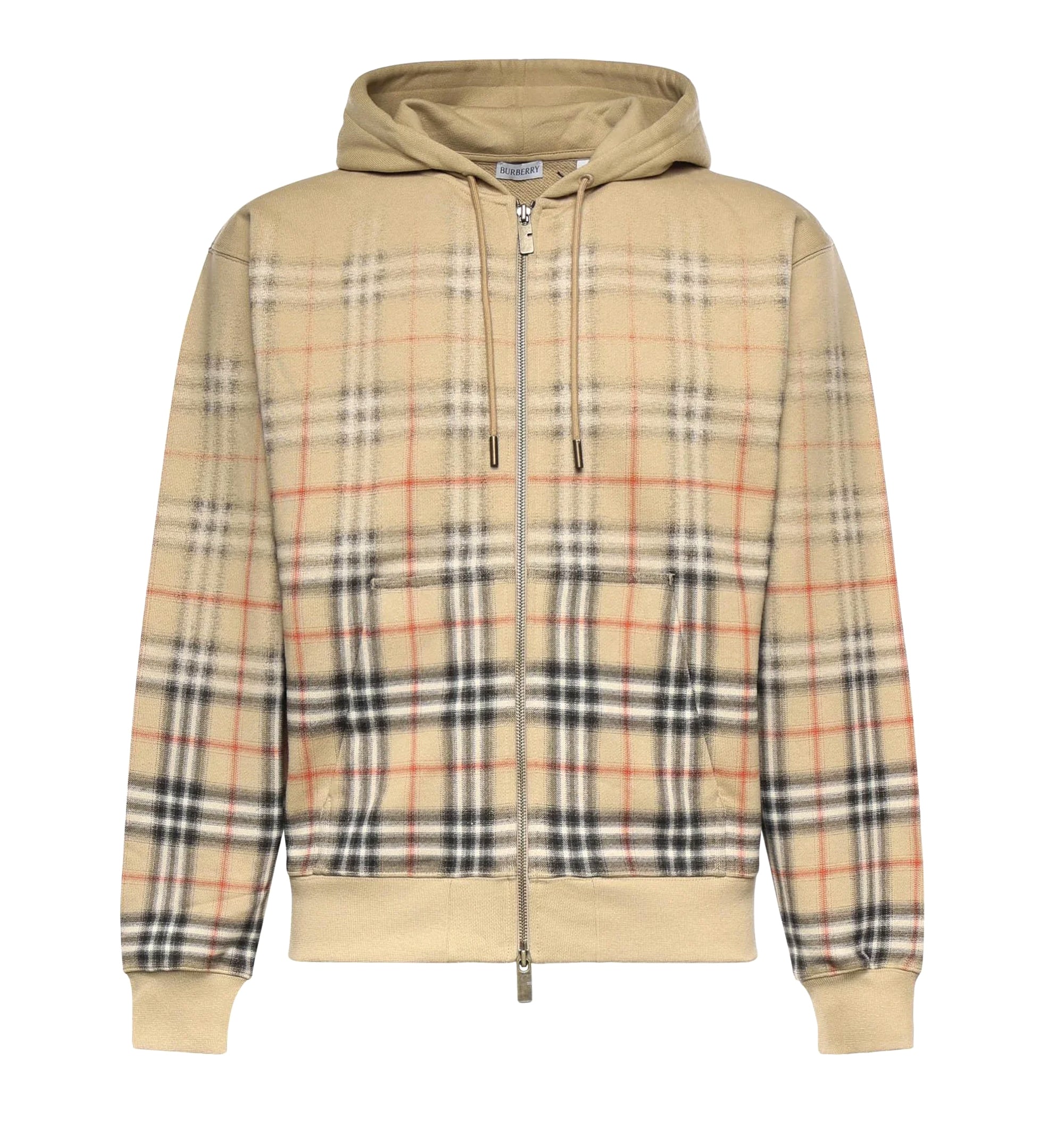 Gradient Check cotton Hoodie