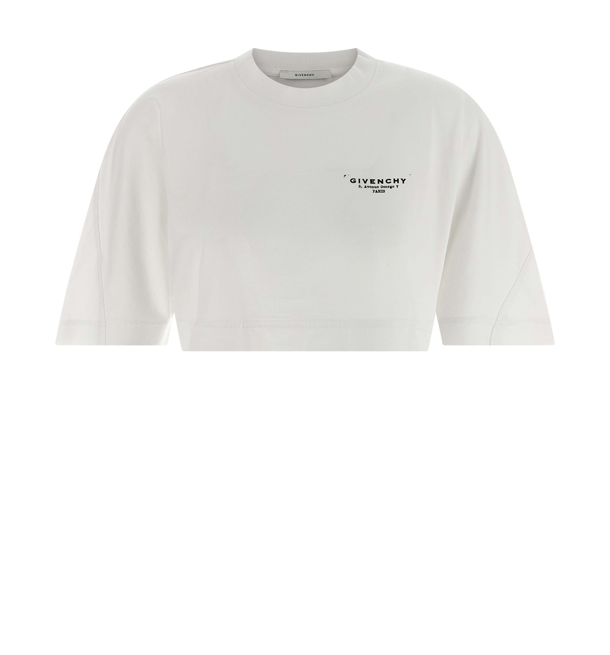 Cropped Fit T-Shirt In Cotton With Givenchy Stamp Print