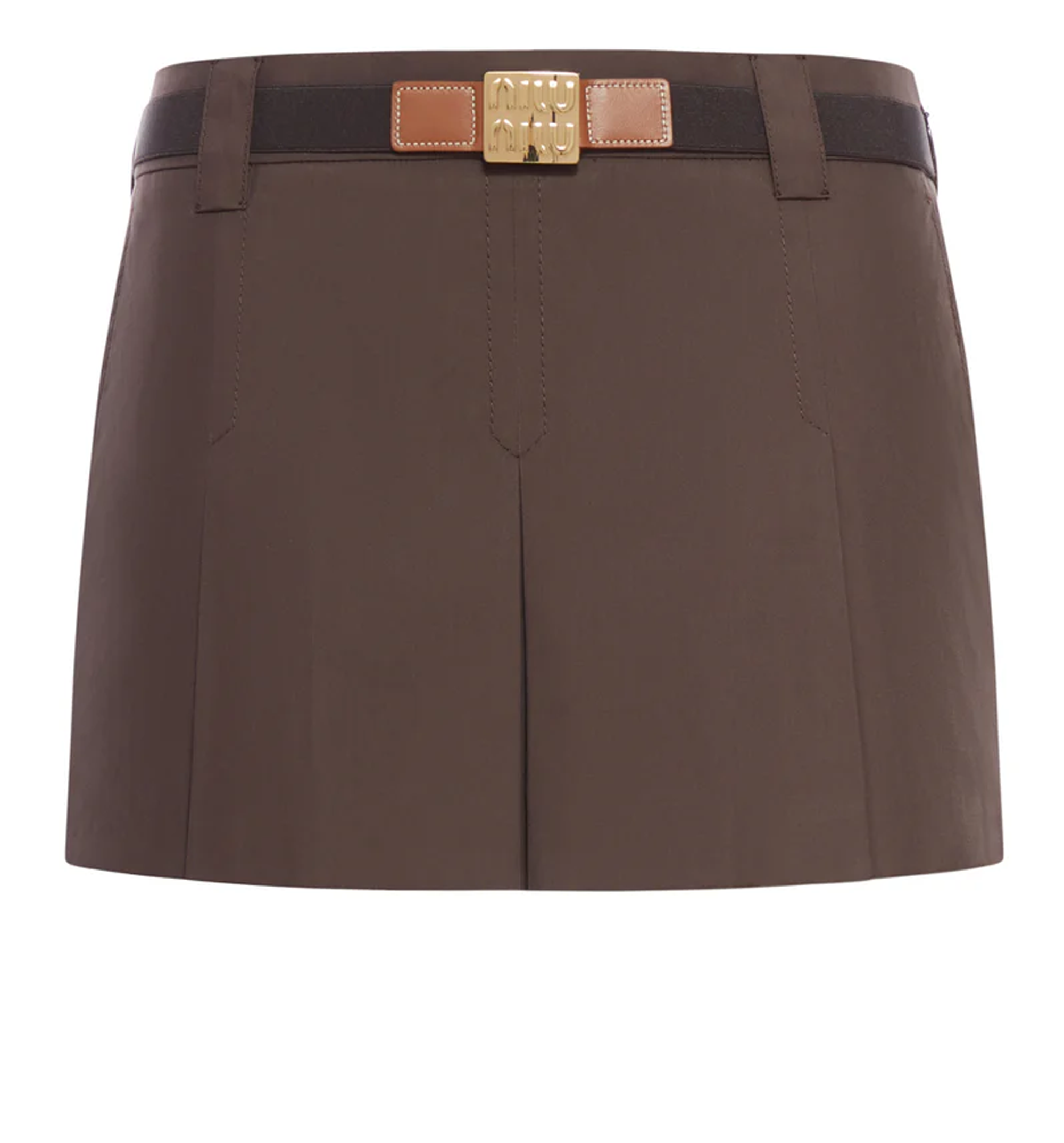 Panama Pleated Mini Skirt With Bel