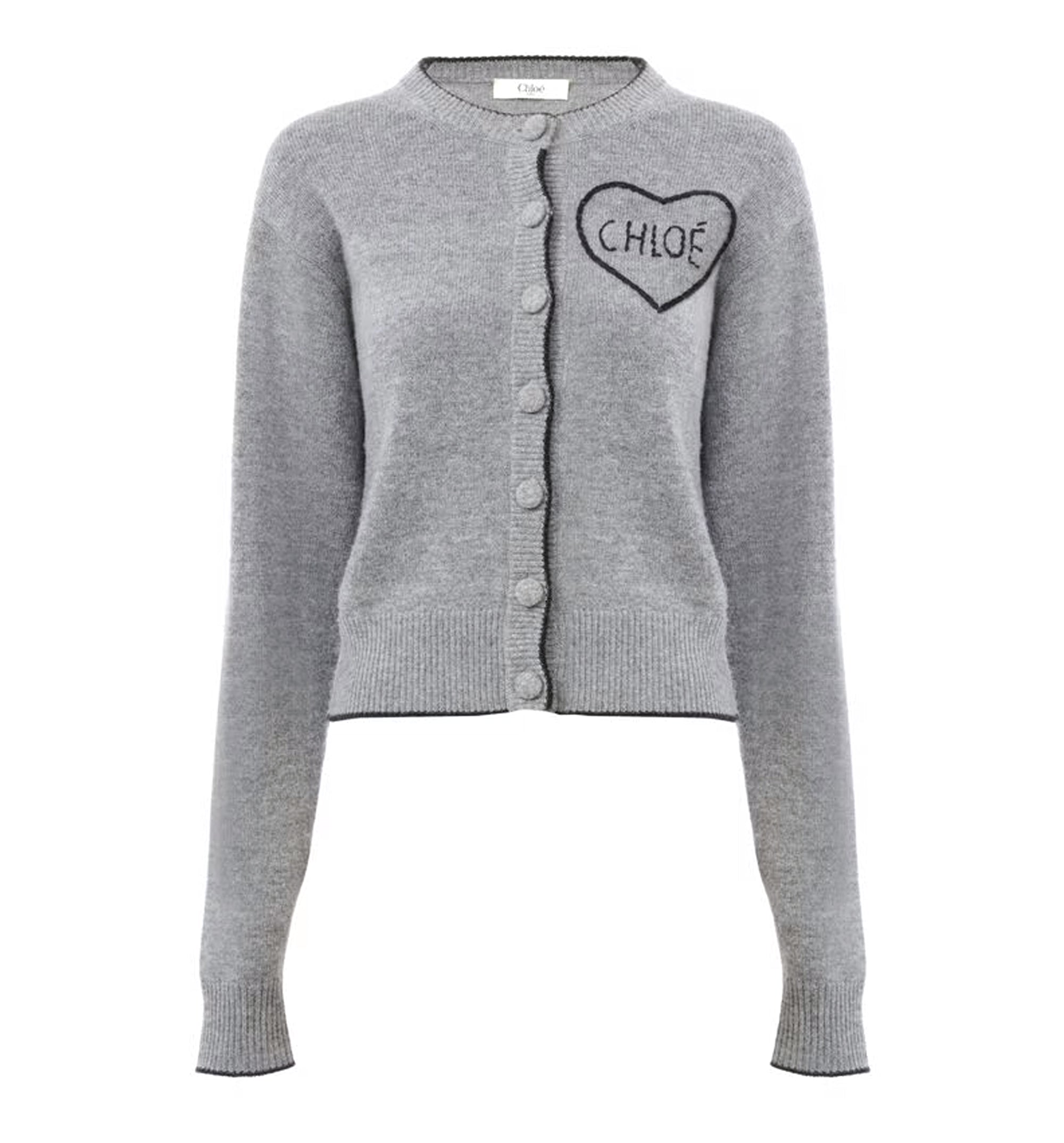 Fitted Logo Cardigan In Wool & Cashmere Knit