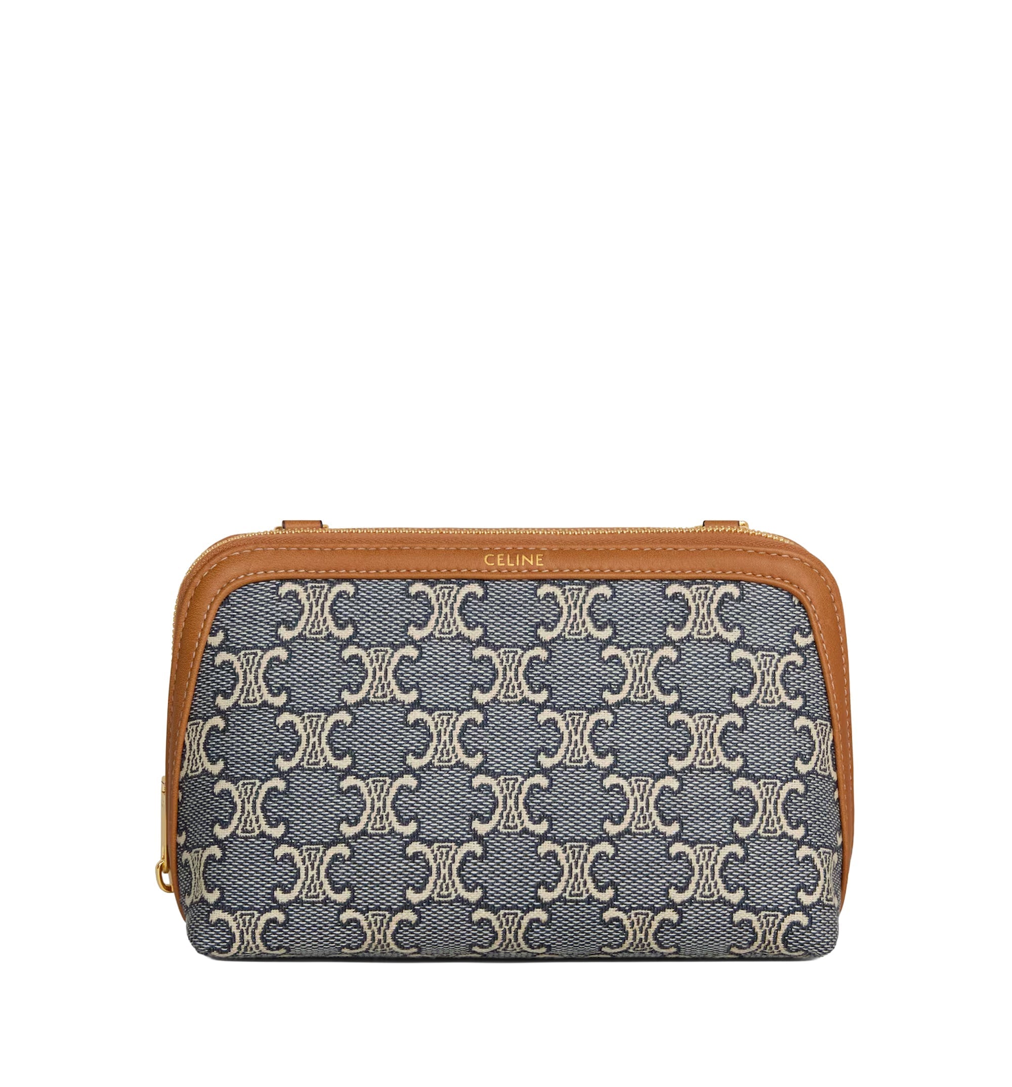Clutch on Chain in Jacquard Triomphe All Over