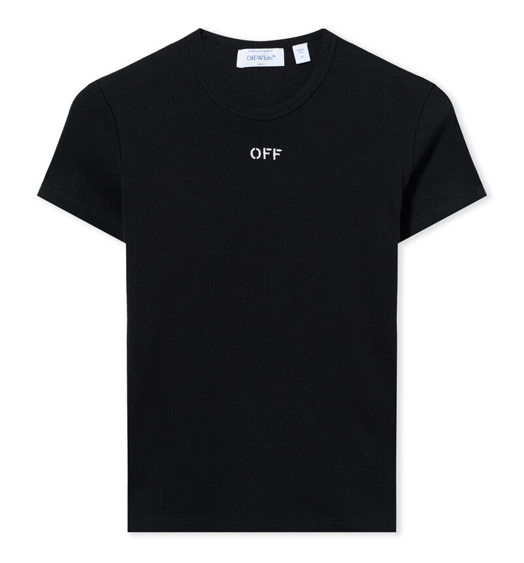 Off Stamp Ribbed Basic T-Shirt