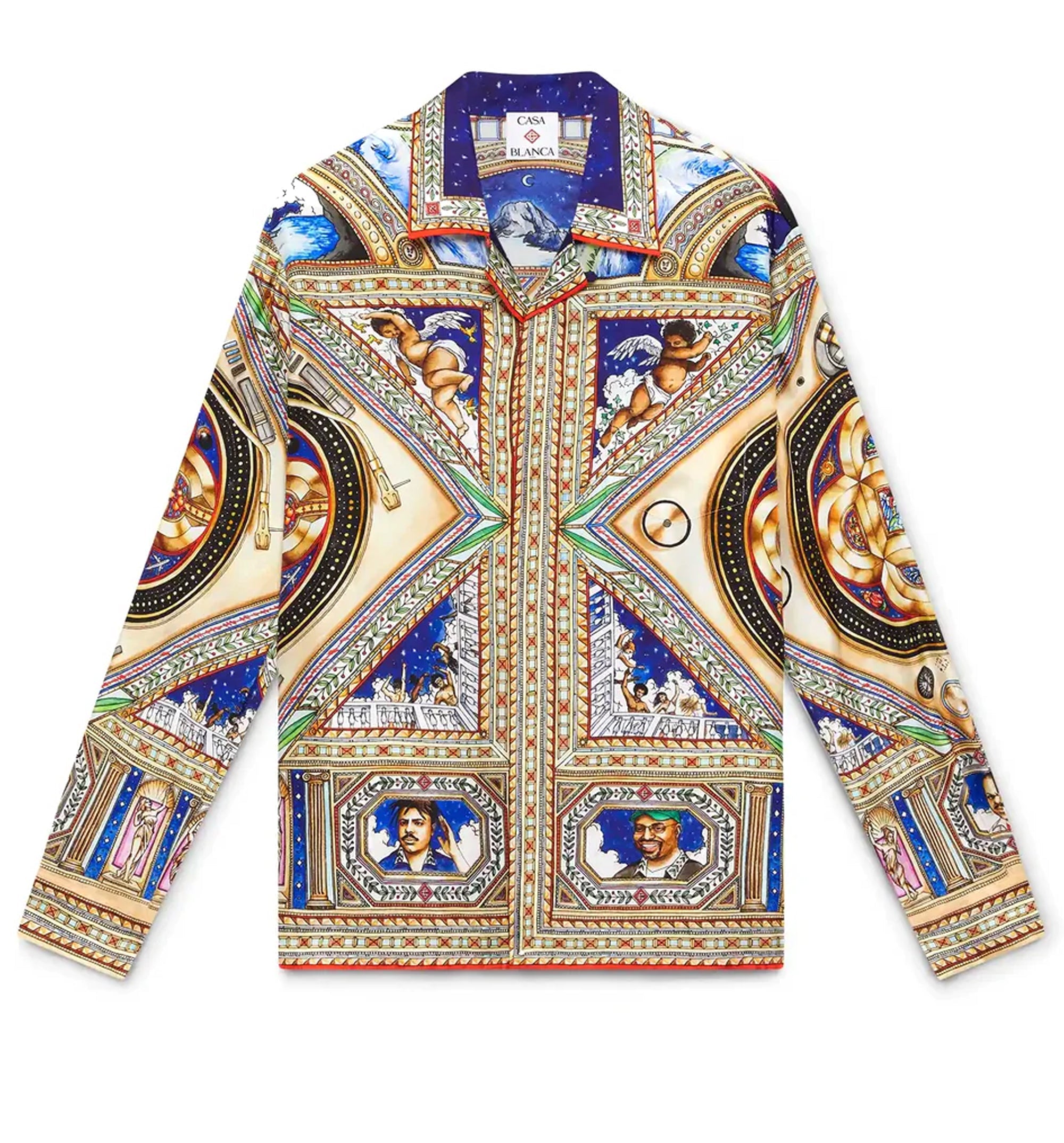 Plafond Orne De Musique Long Sleeve Silk Shirt