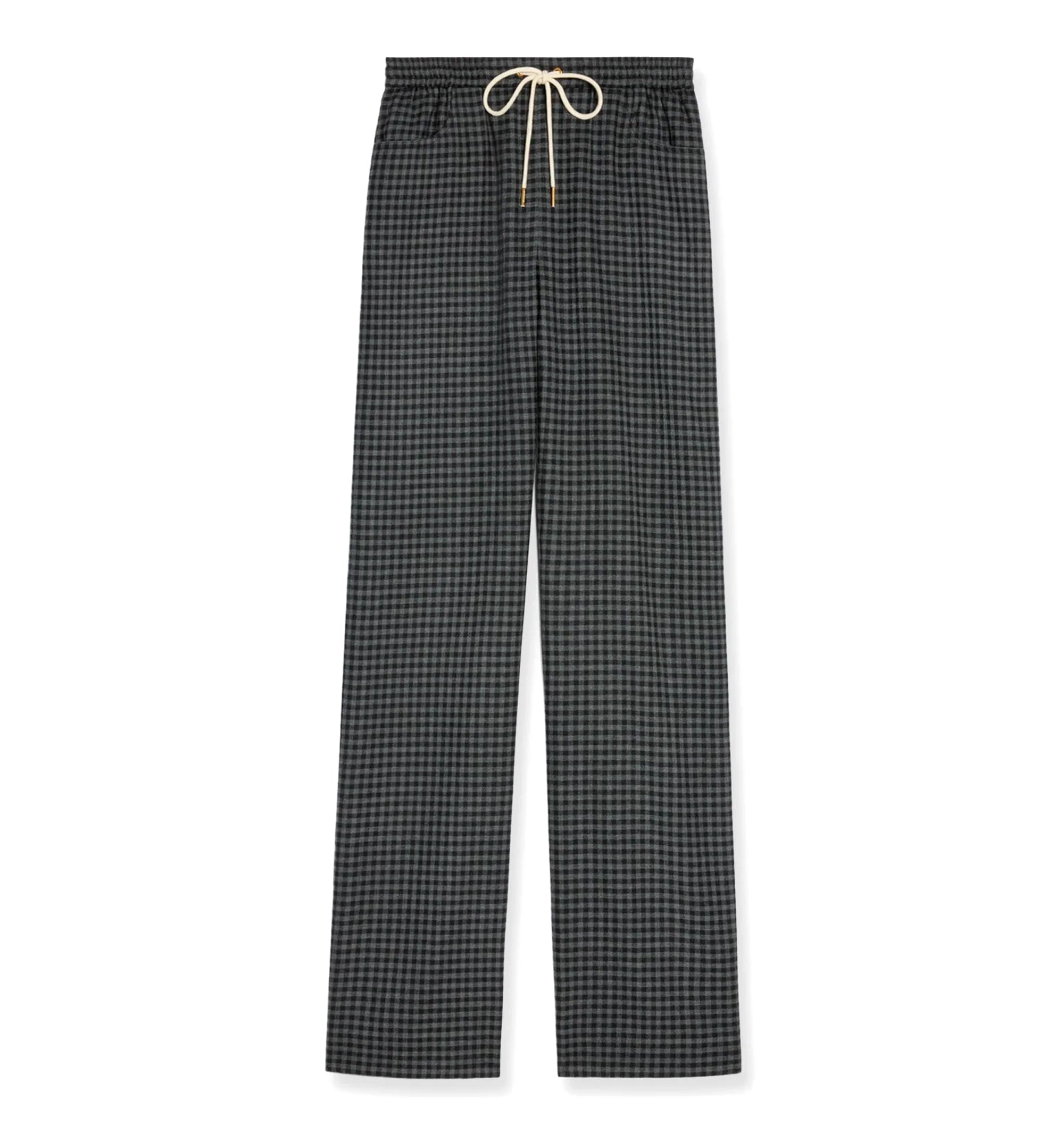 Straight Jogging Pants in Vichy Wool
