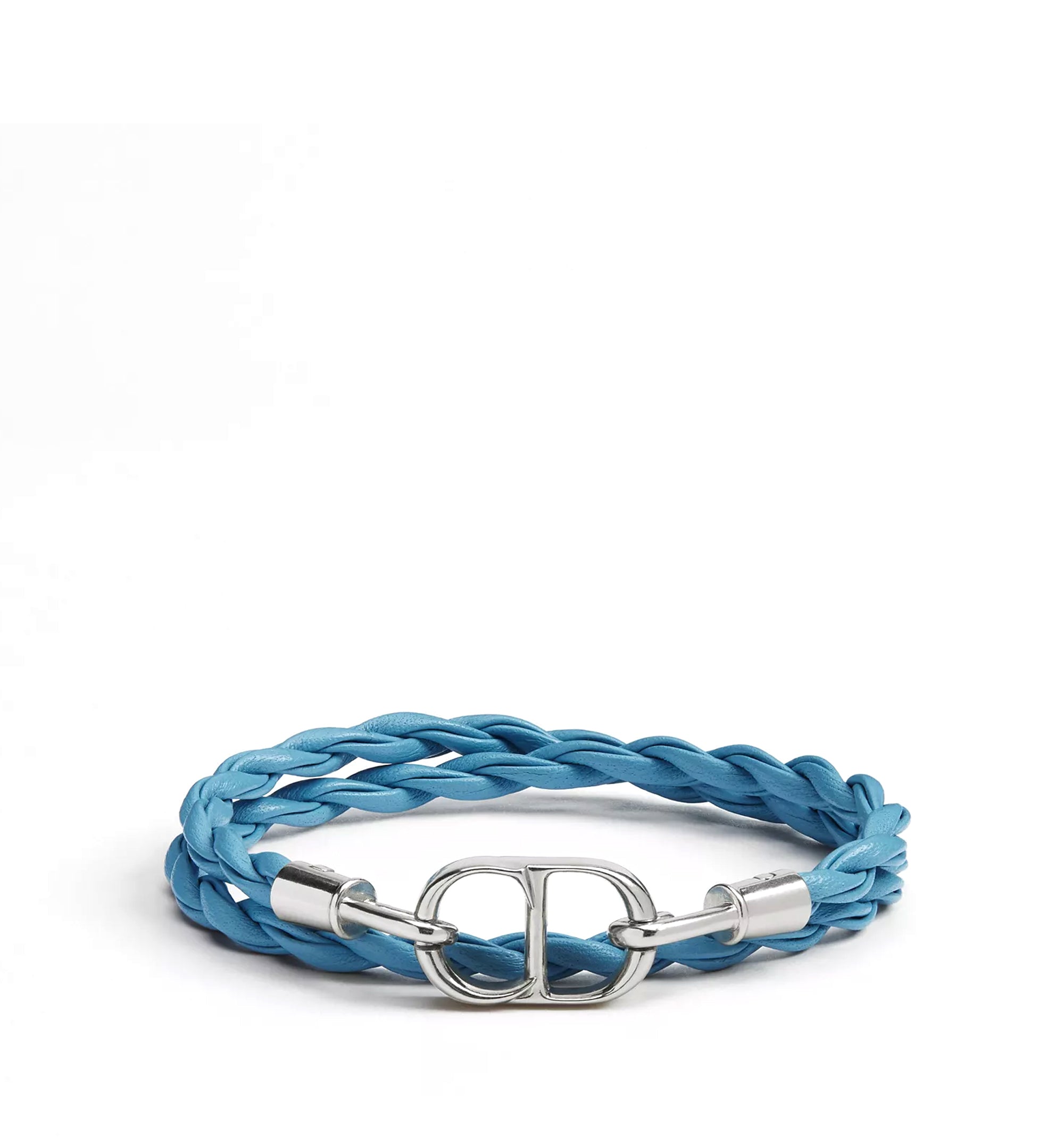 CD Icon Woven Leather Double Bracelet