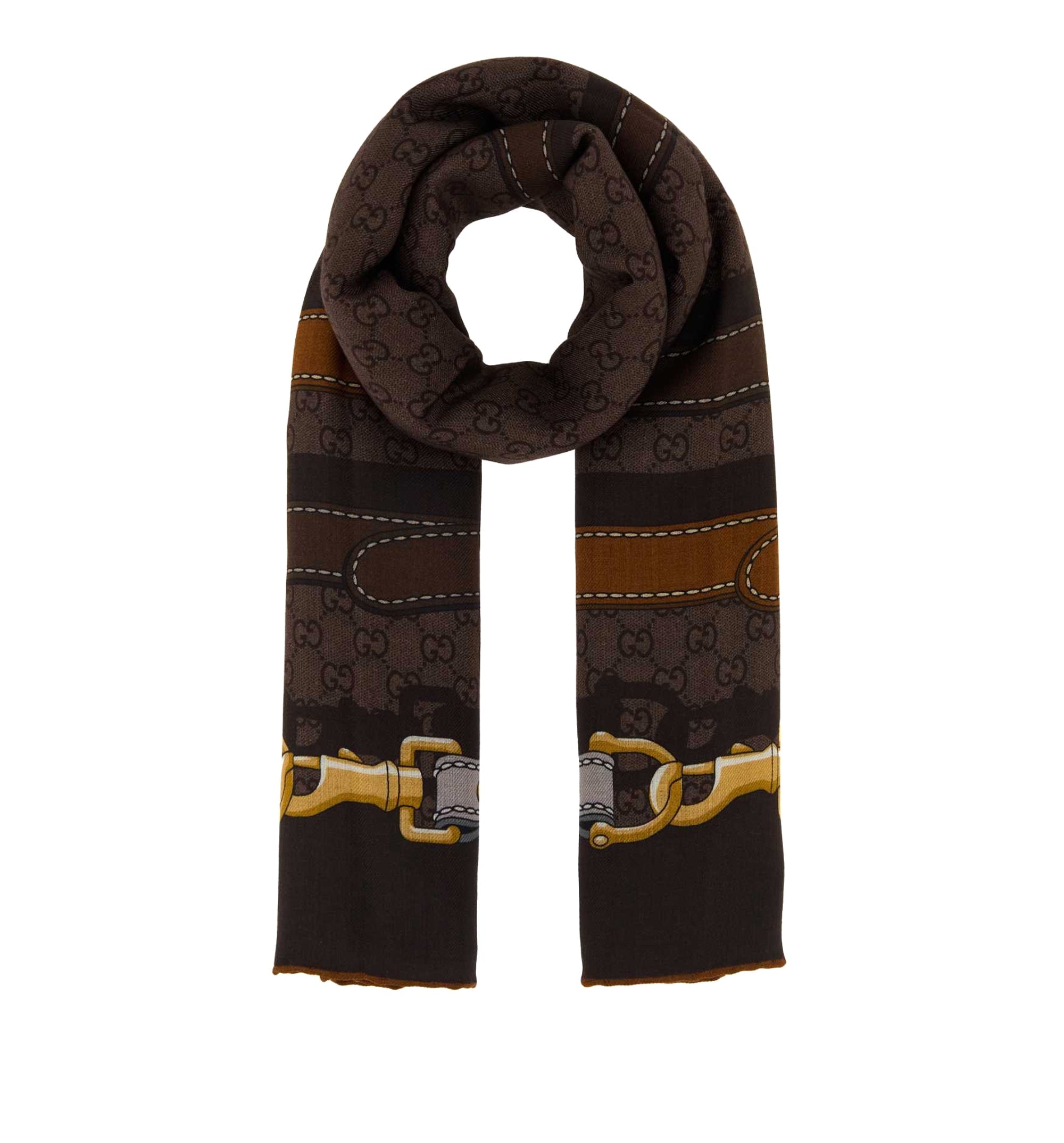 Printed Wool Blend Scarf