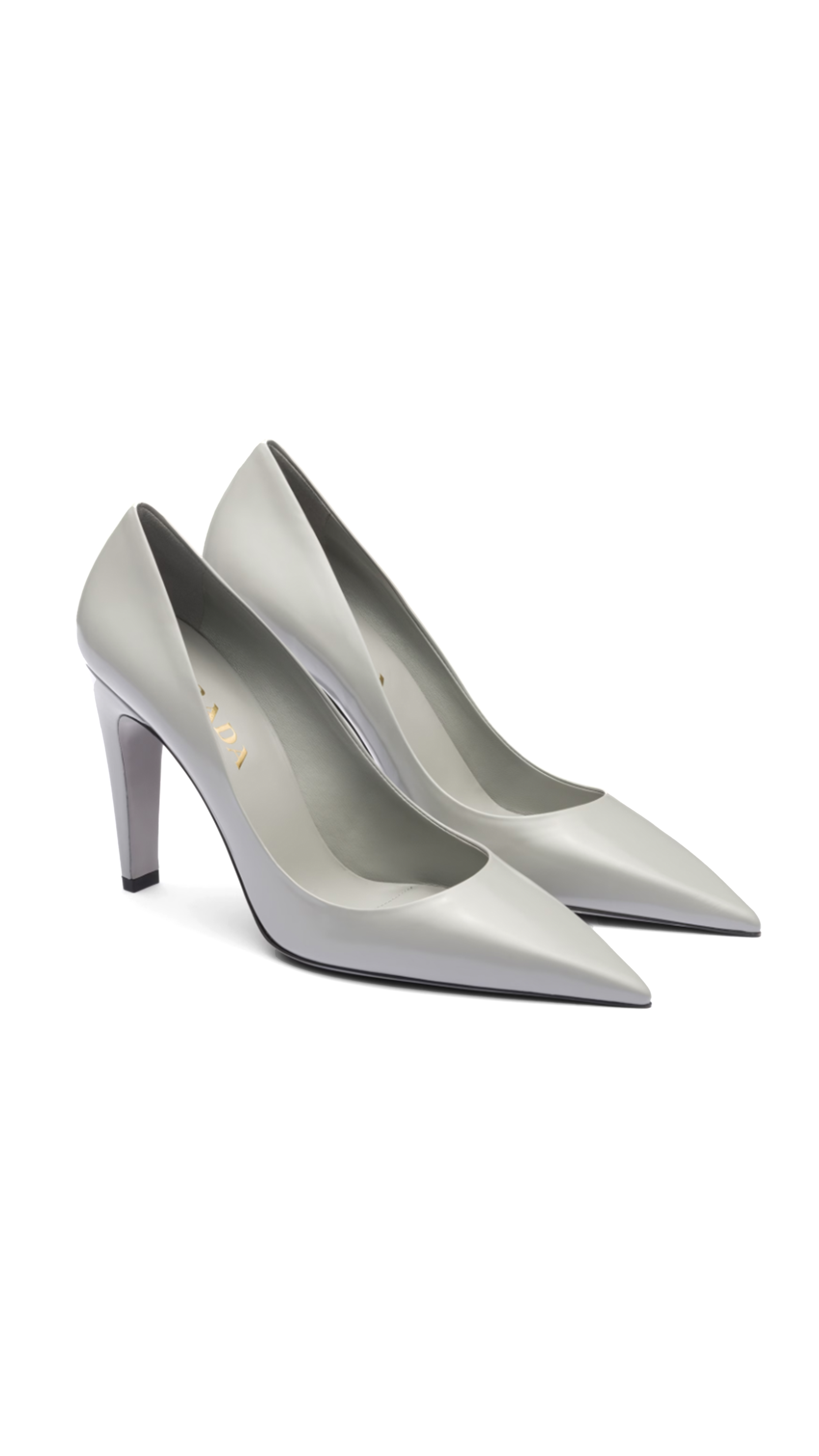 Brushed Leather Pumps - Cloud Grey