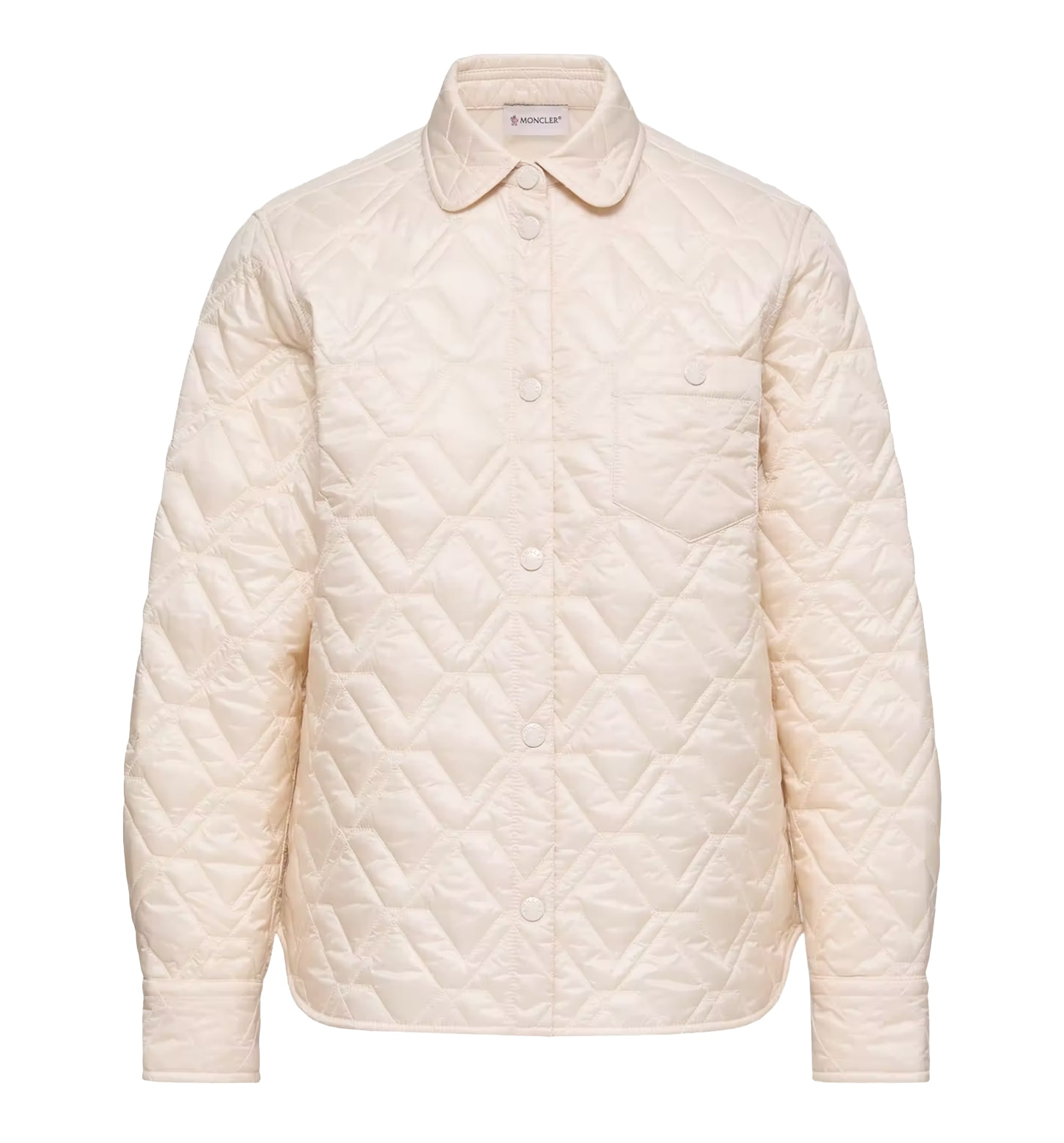 Diamond-Quilted Padded Shirt Jacket