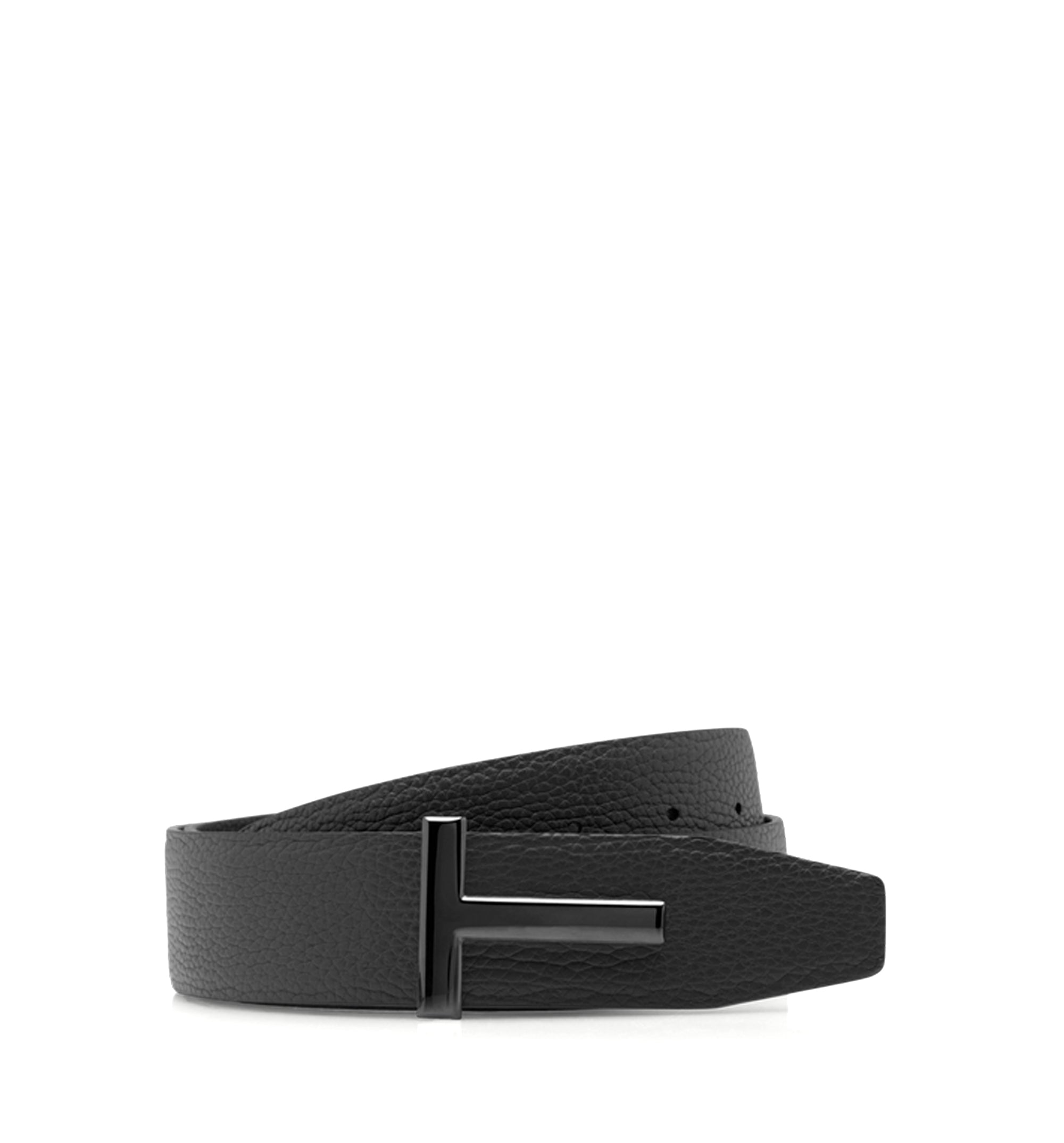 Grain Leather T Icon Belt