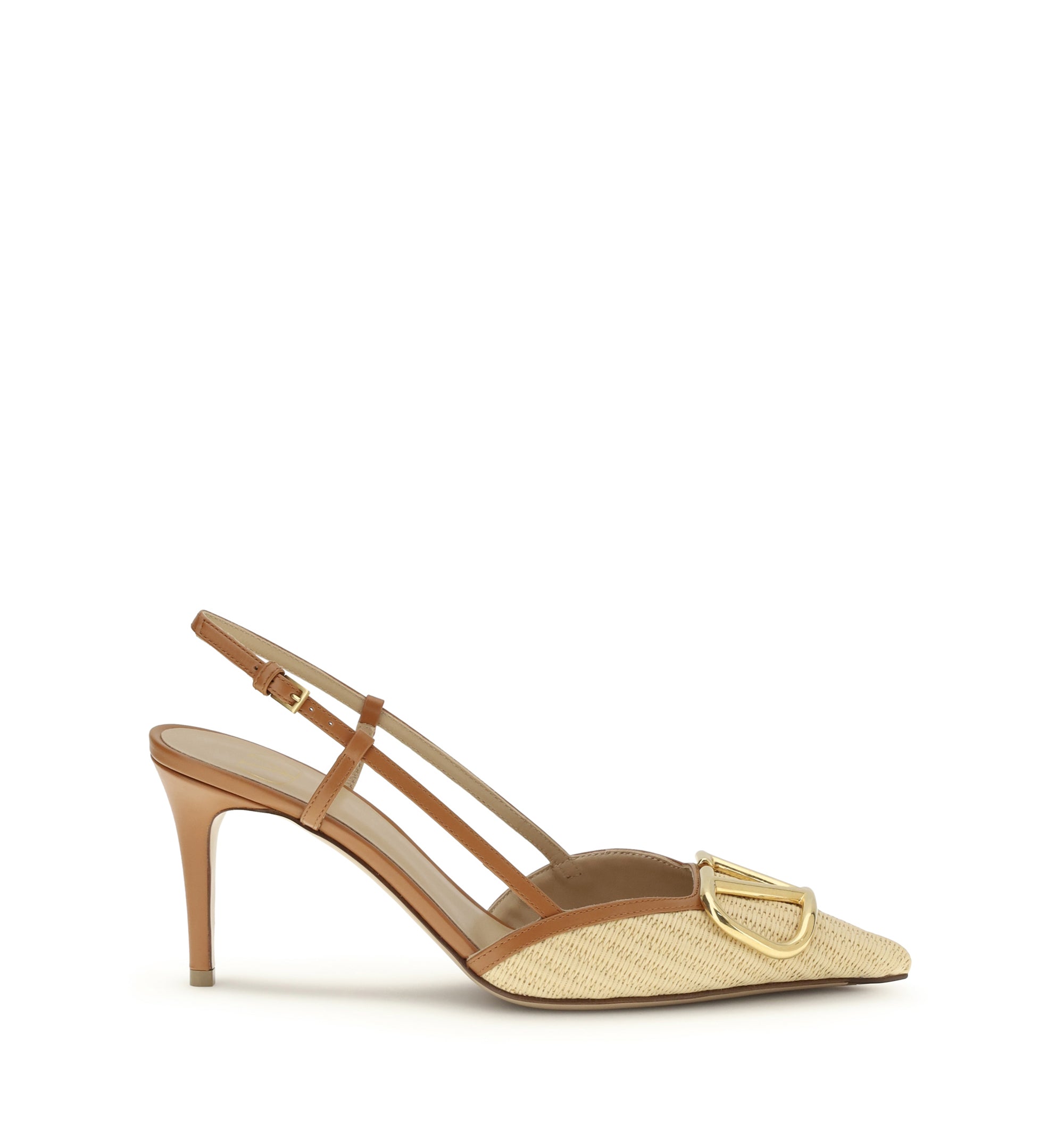 VLogo Signature Raffia Slingback Pumps 80mm