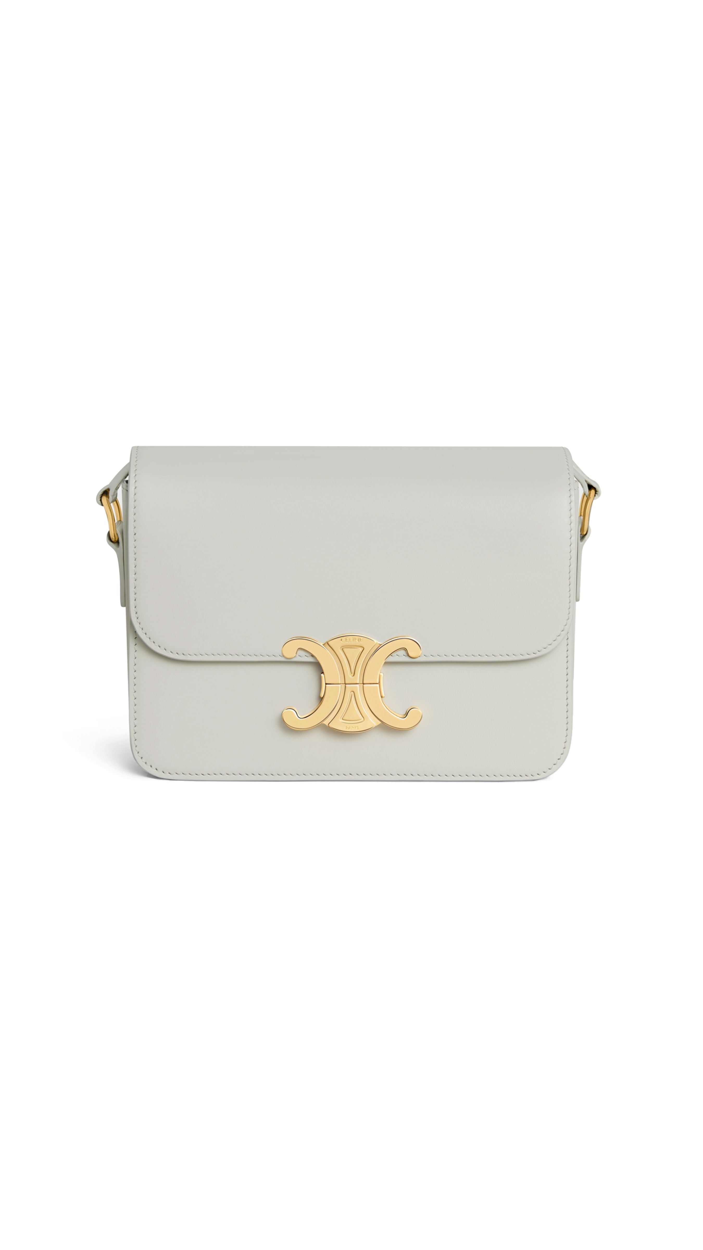 Teen Triomphe Bag in Shiny Calfskin - Chalk