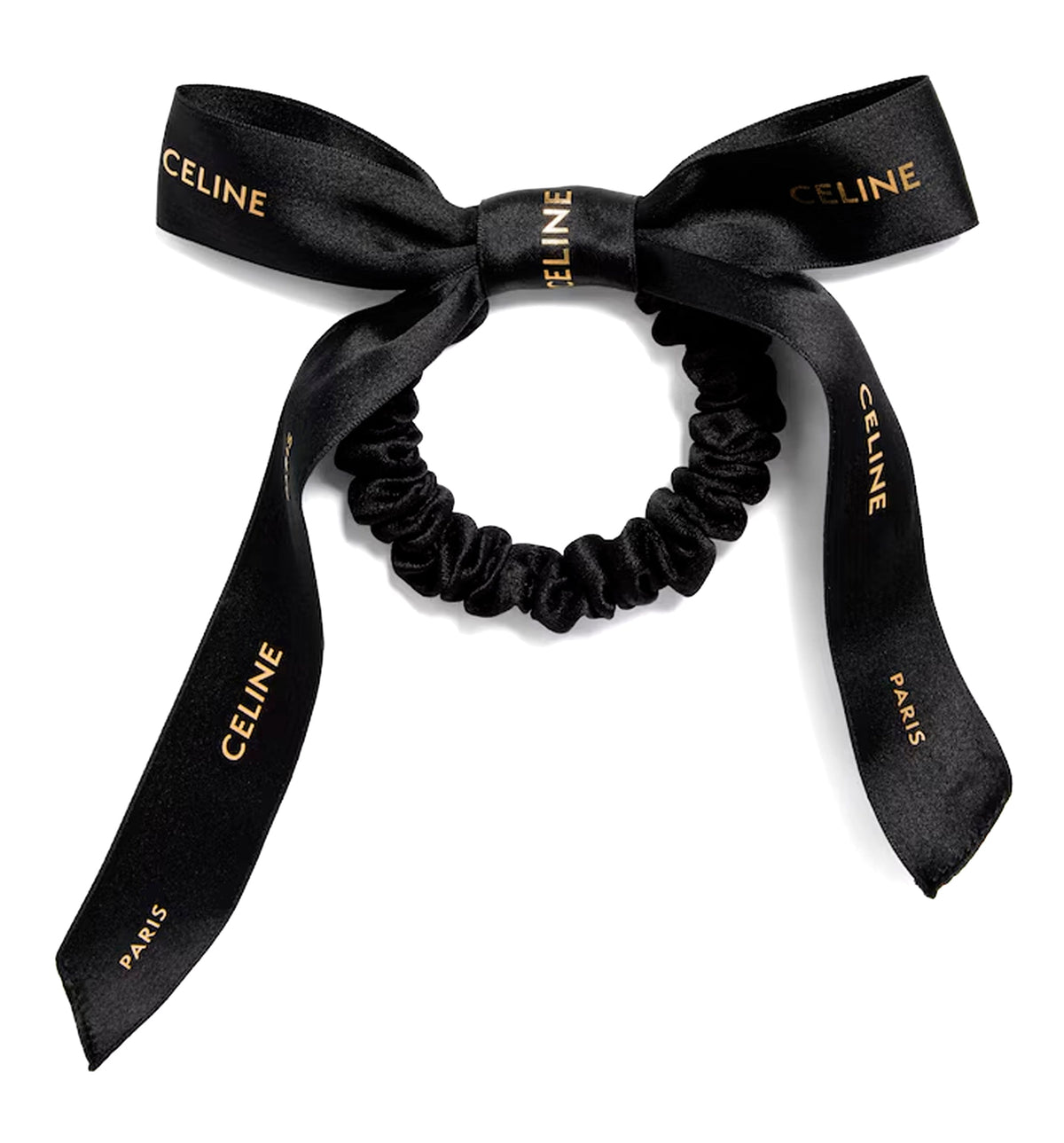 Celine Small Bow Scrunchy In Silk