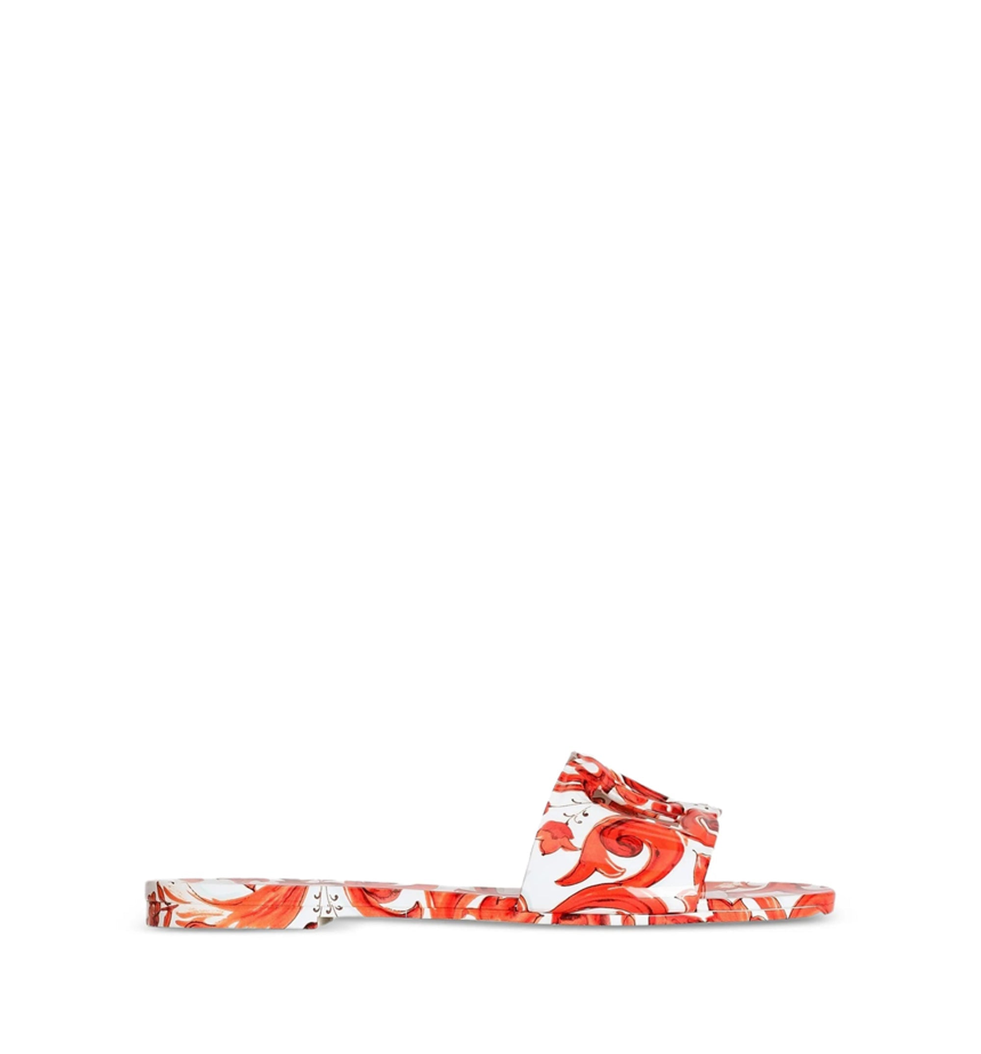 Majolica-Print Rubber Beachwear Slides