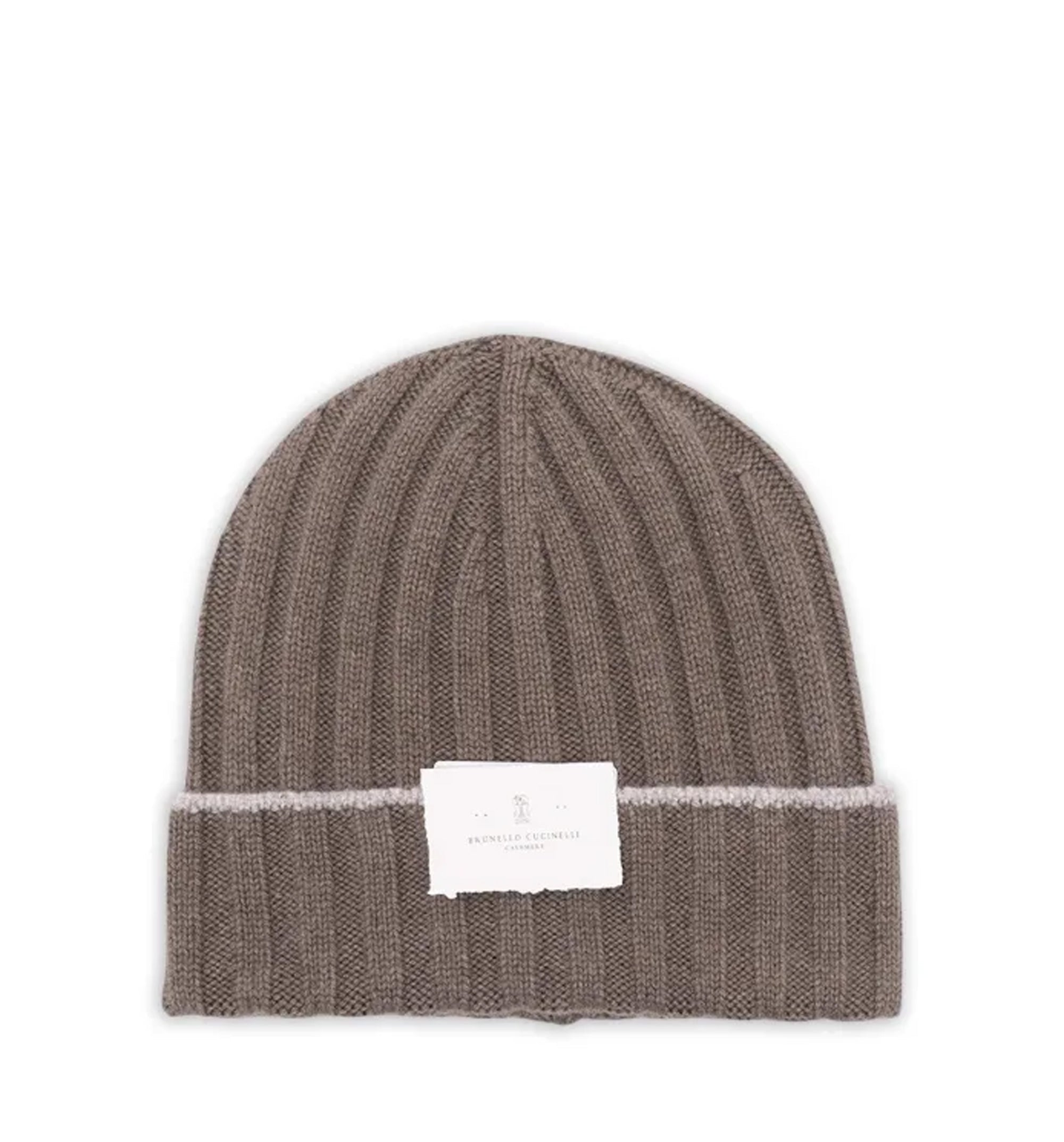 Cashmere rib knit beanie
