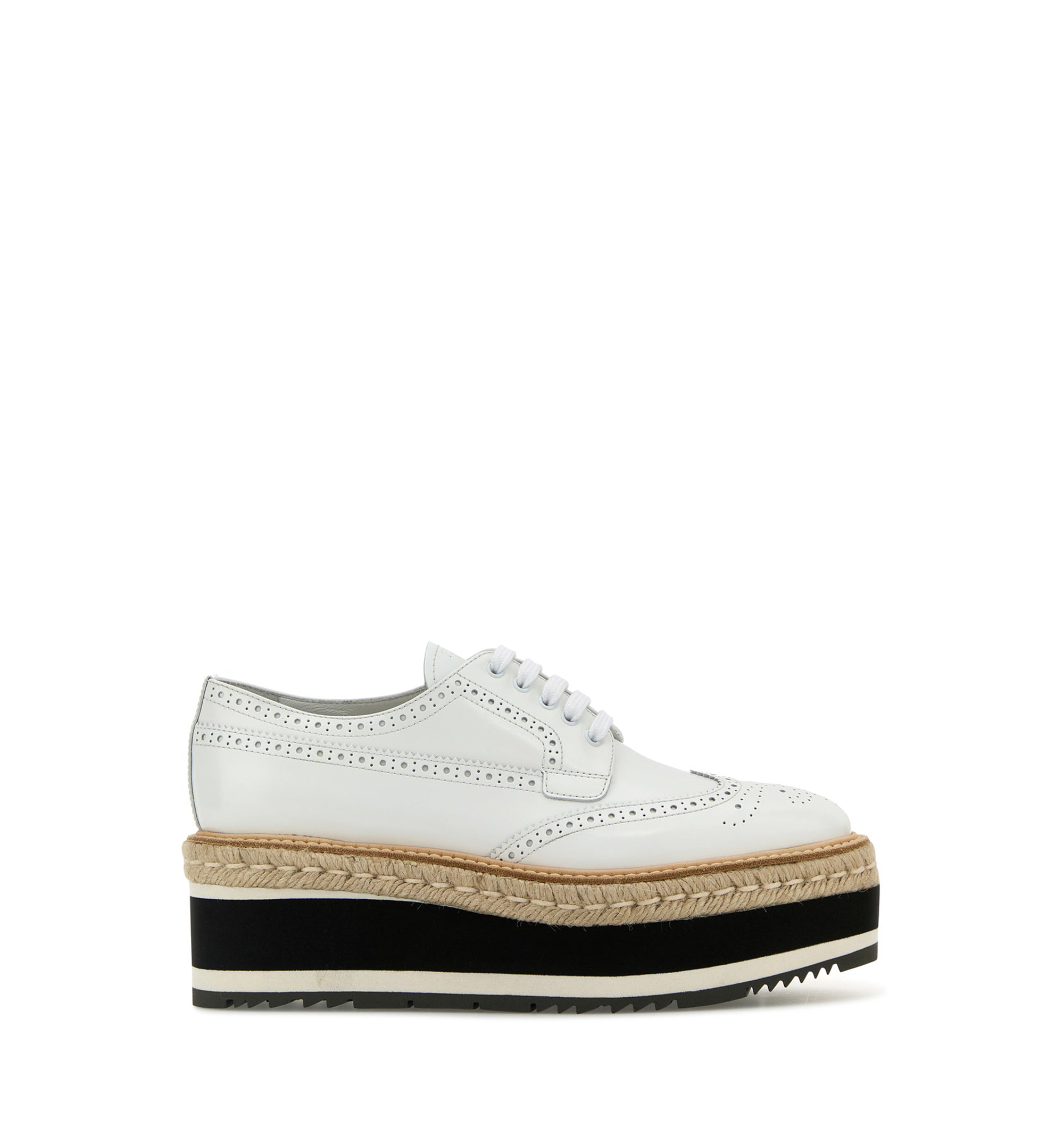 Prada Leather Platform Lace-Up Shoes