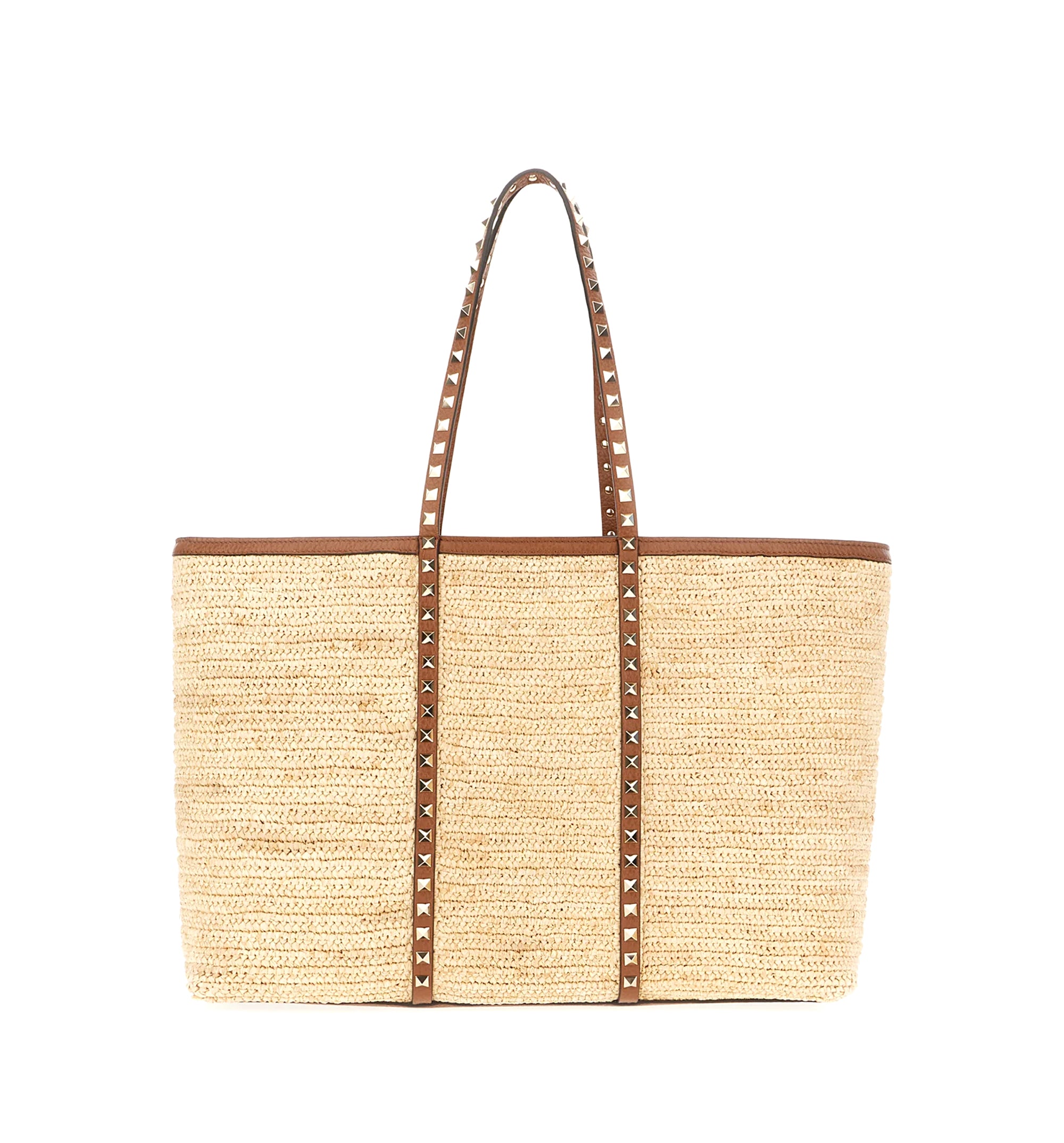 Rockstud Raffia Shopping Bag