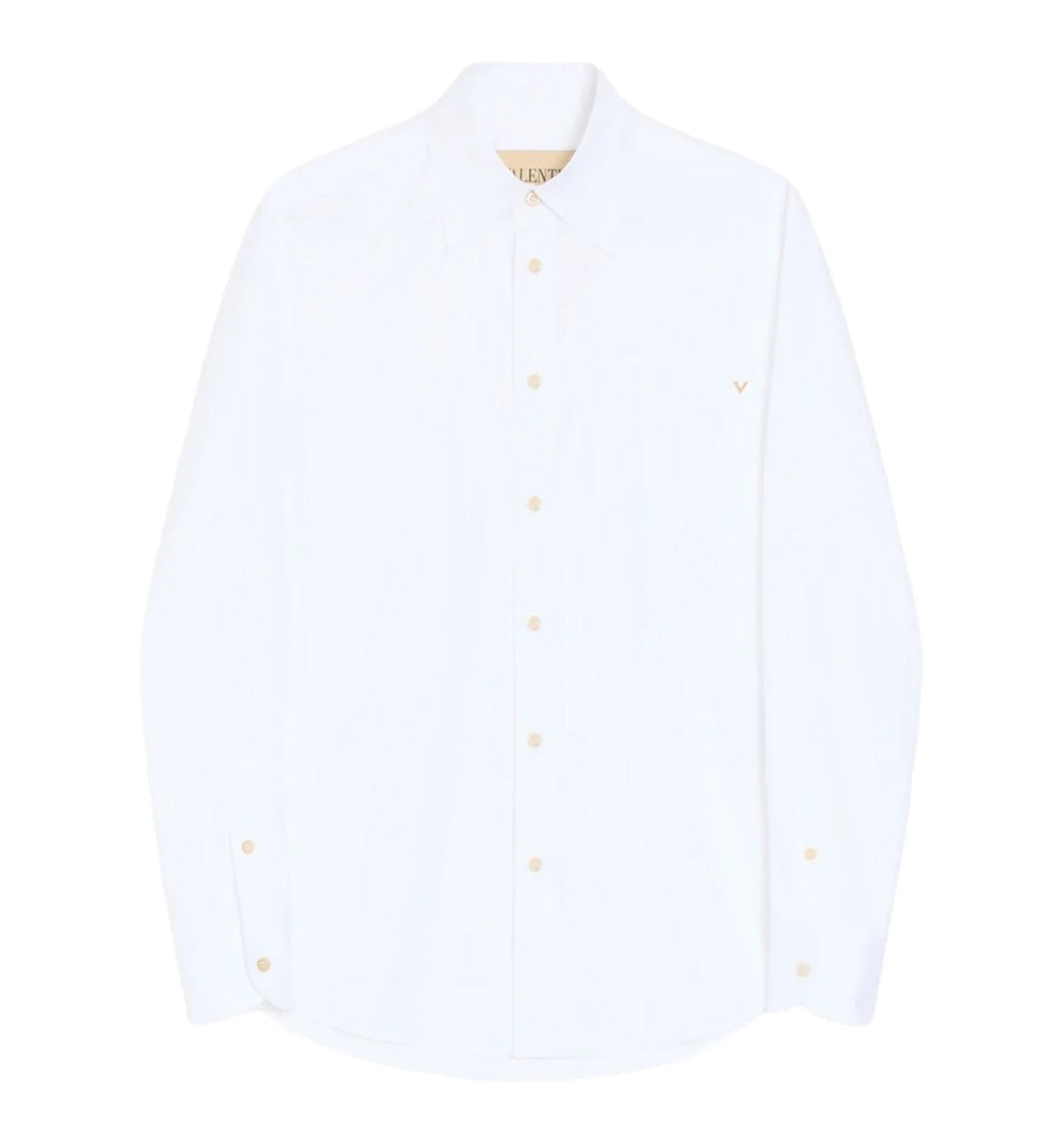 Cotton Poplin Shirt With Vgold