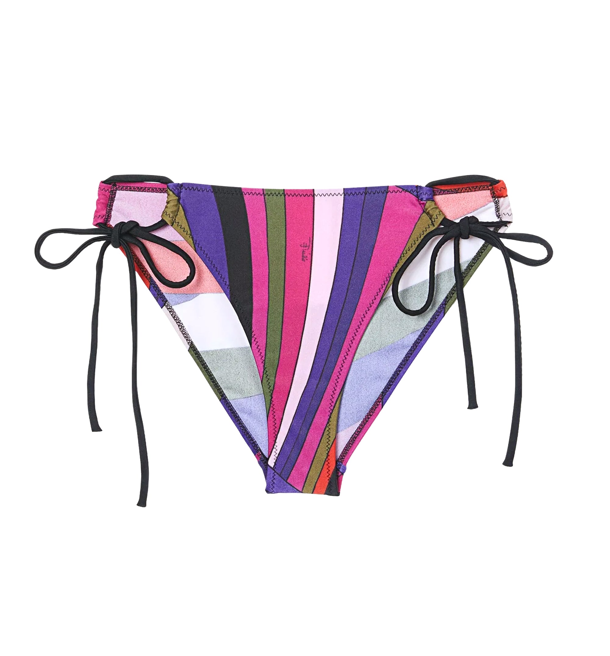 Iride Print Bikini Bottom with Ties