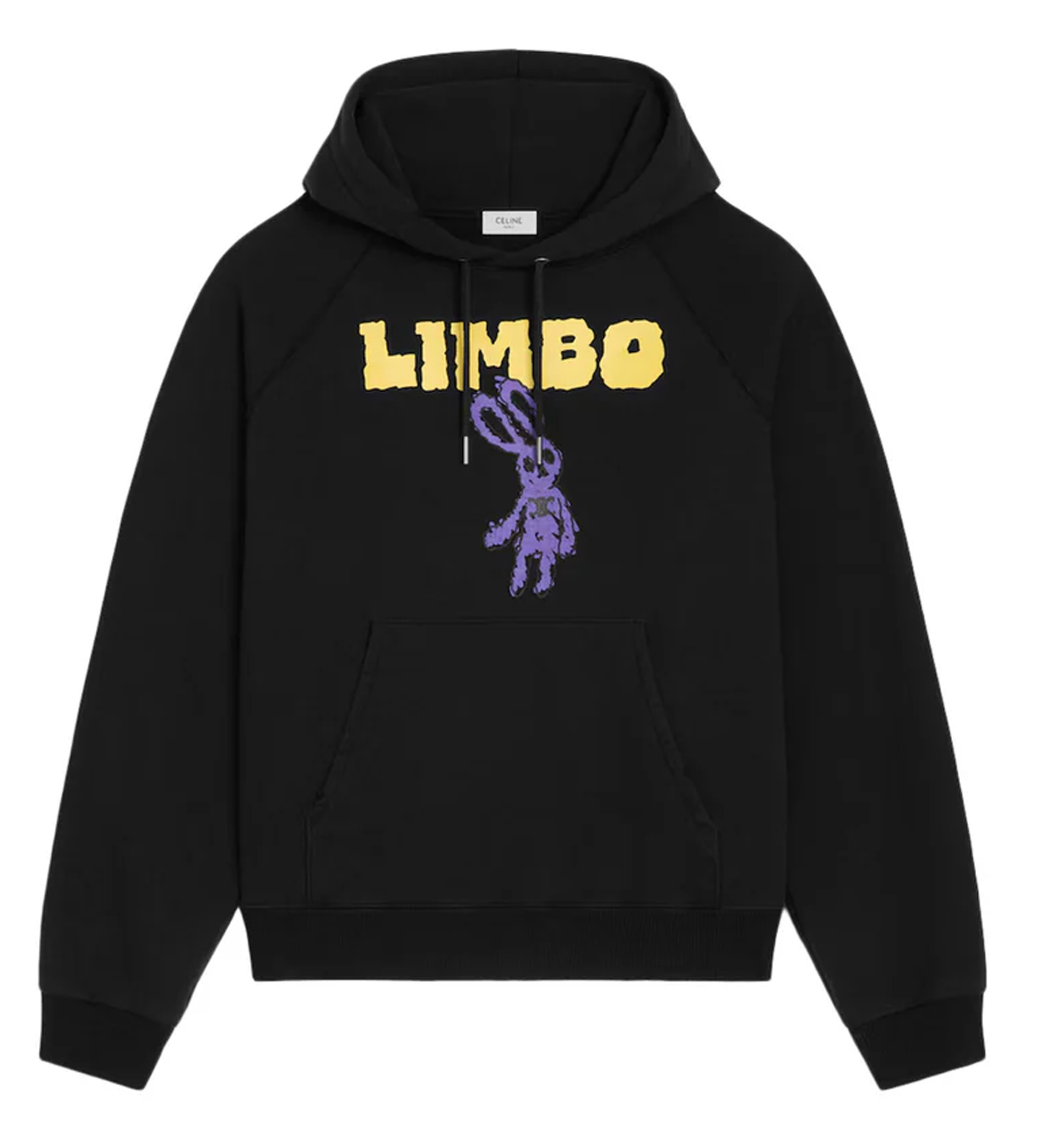 Loose Hoodie In Cotton Fleece - Black