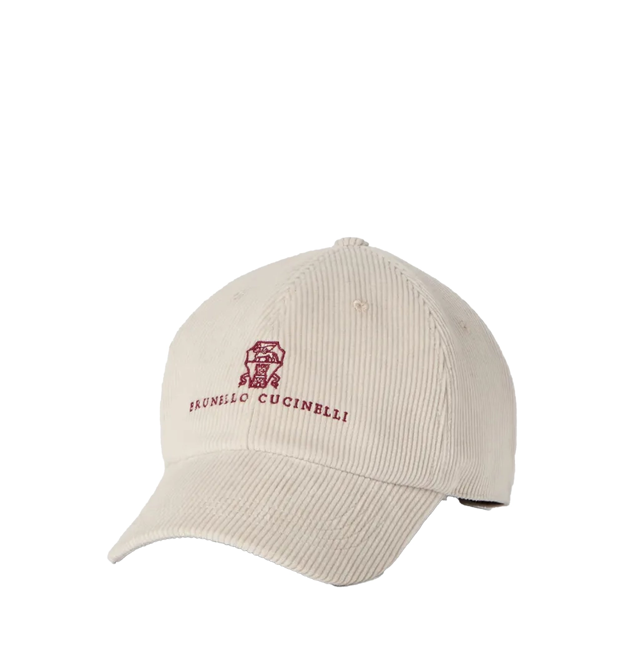 Comfort cotton and cashmere corduroy baseball cap with embroidered logo