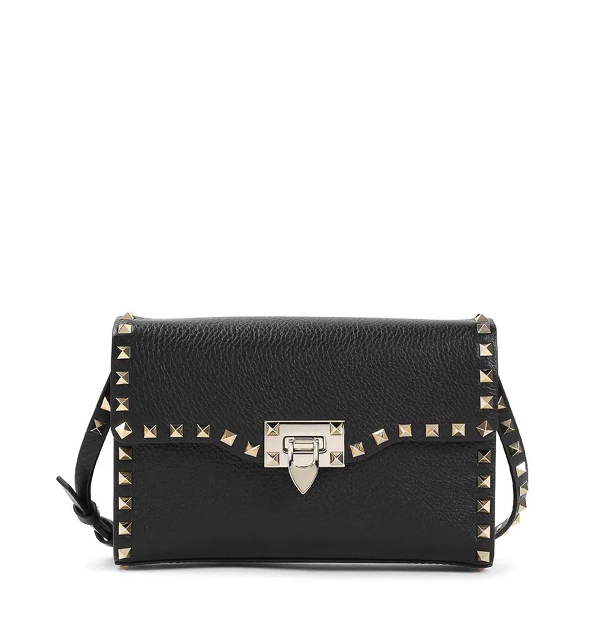 Small Rockstud Grainy Calfskin Crossbody Bag