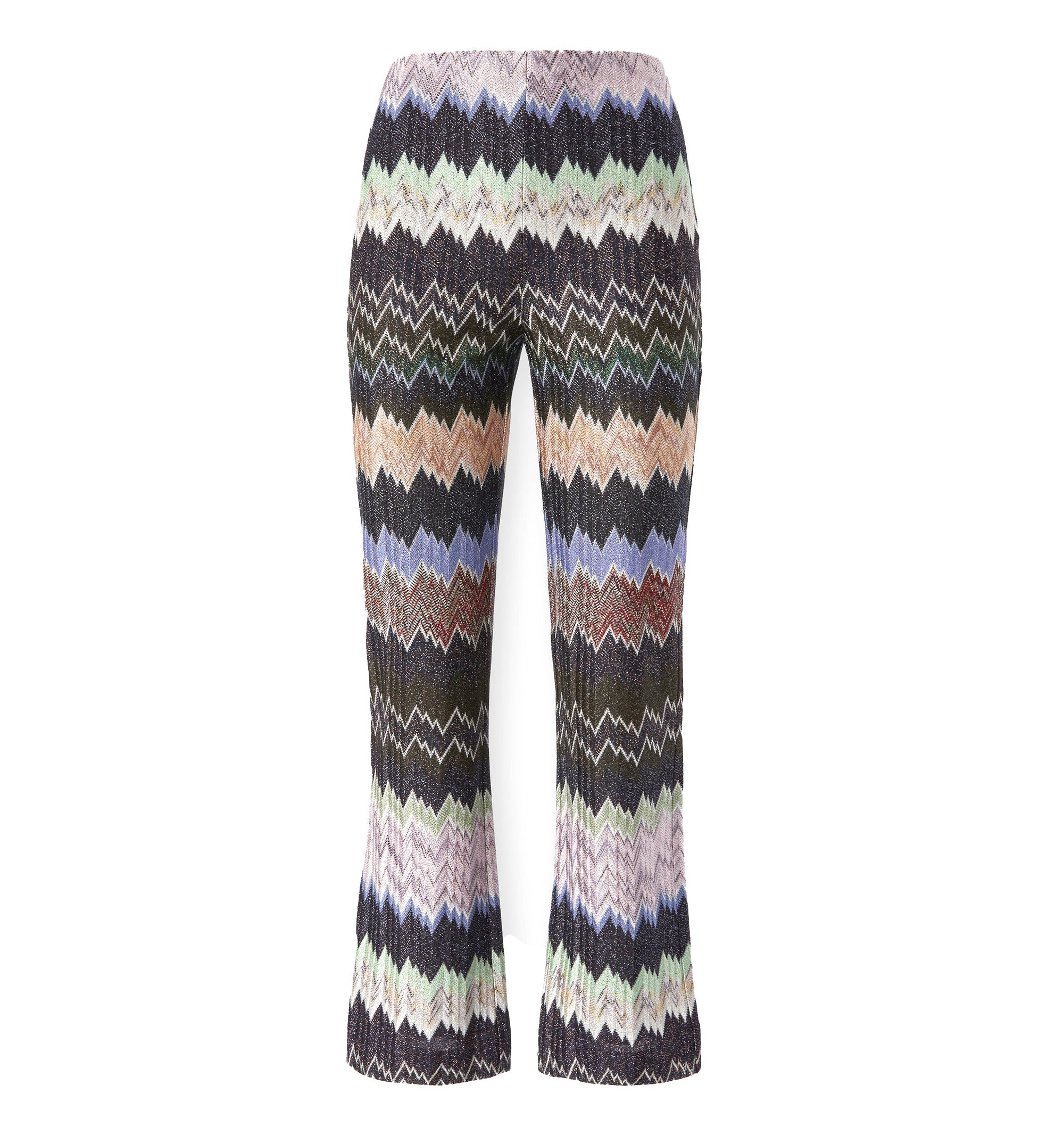 Snake-Pattern Viscose Lamé Cropped Trousers