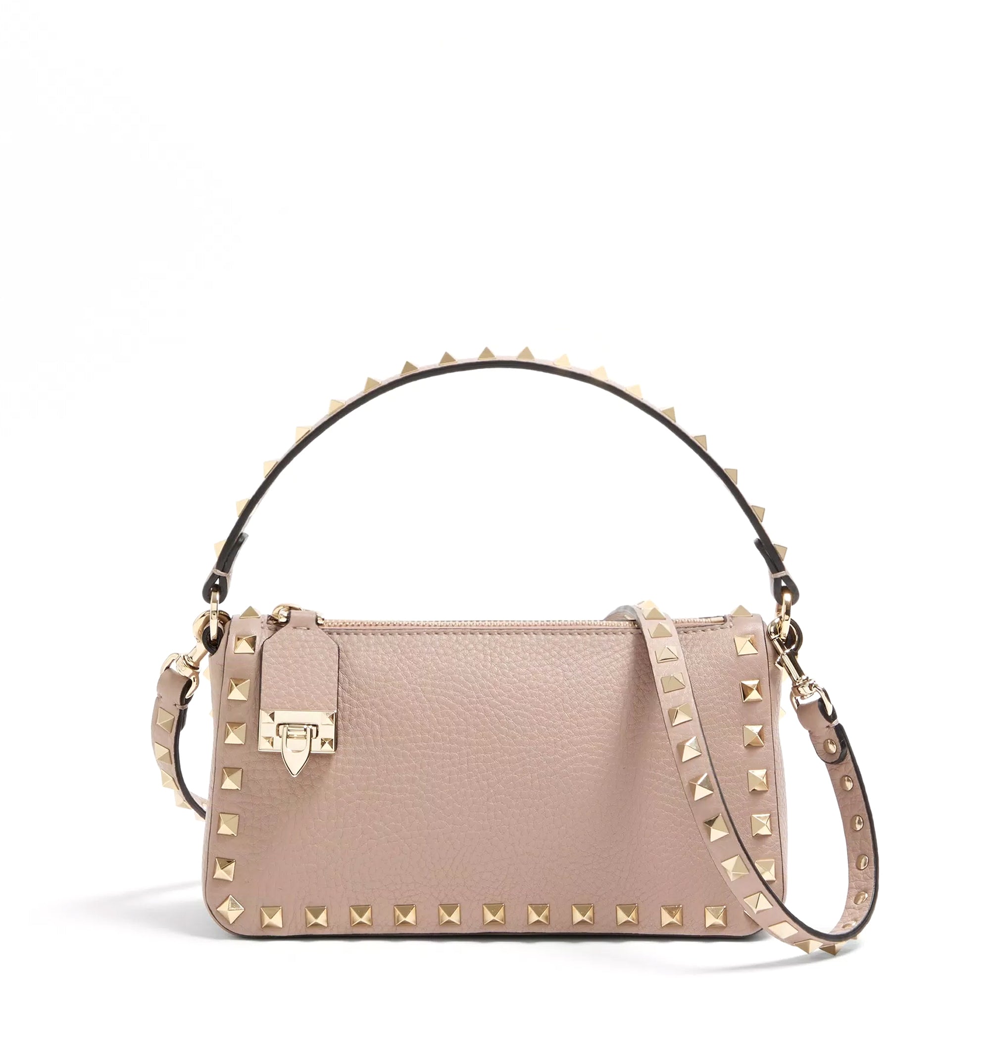 Small Rockstud Grainy Calfskin Crossbody Bag