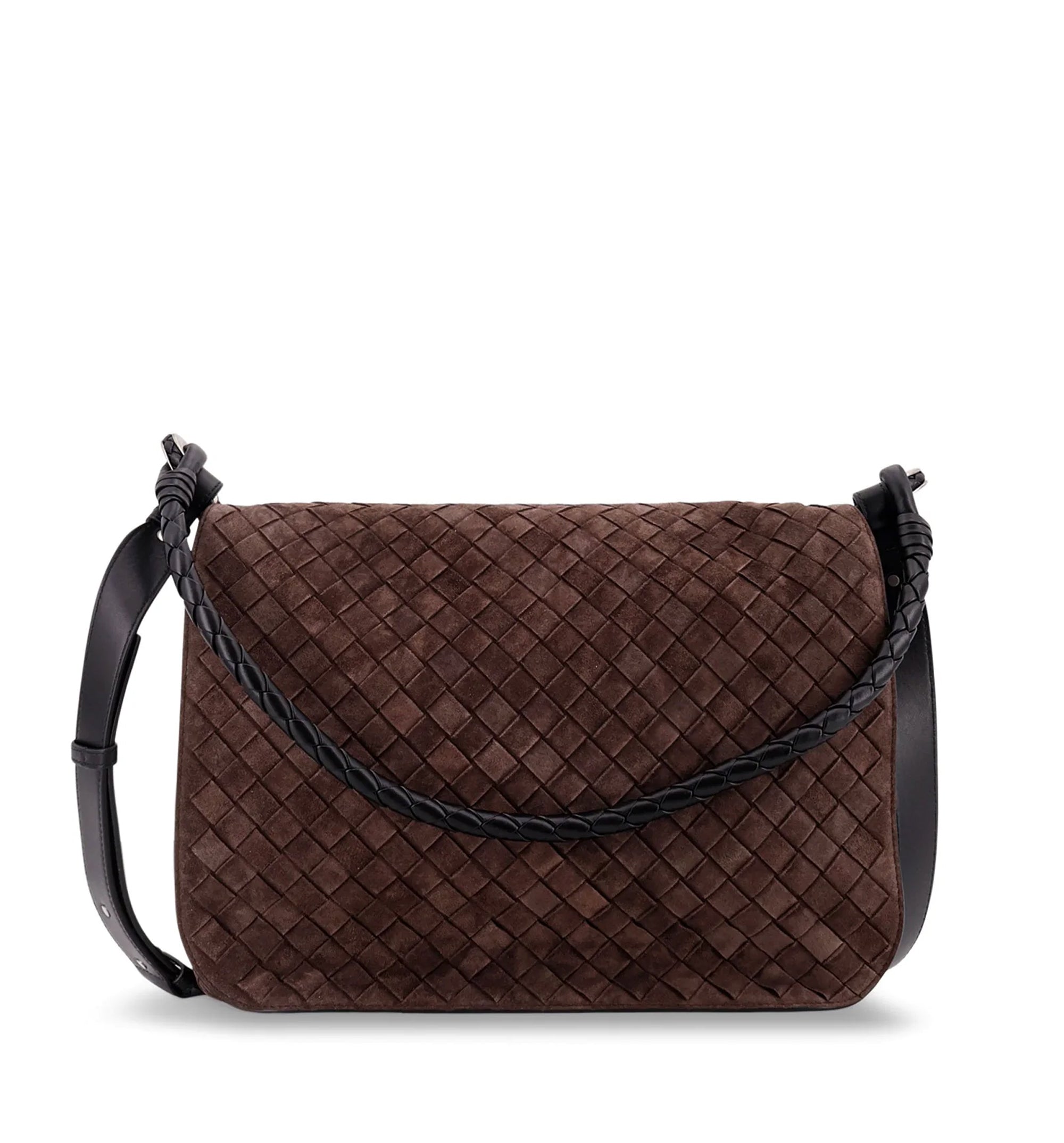 Intrecciato Suede Shoulder Bag