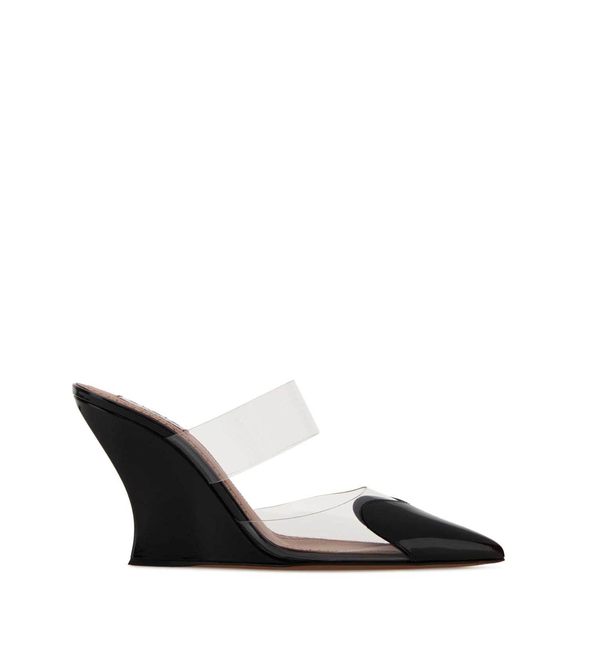 Le Coeur Wedge Mules In Patent Leather