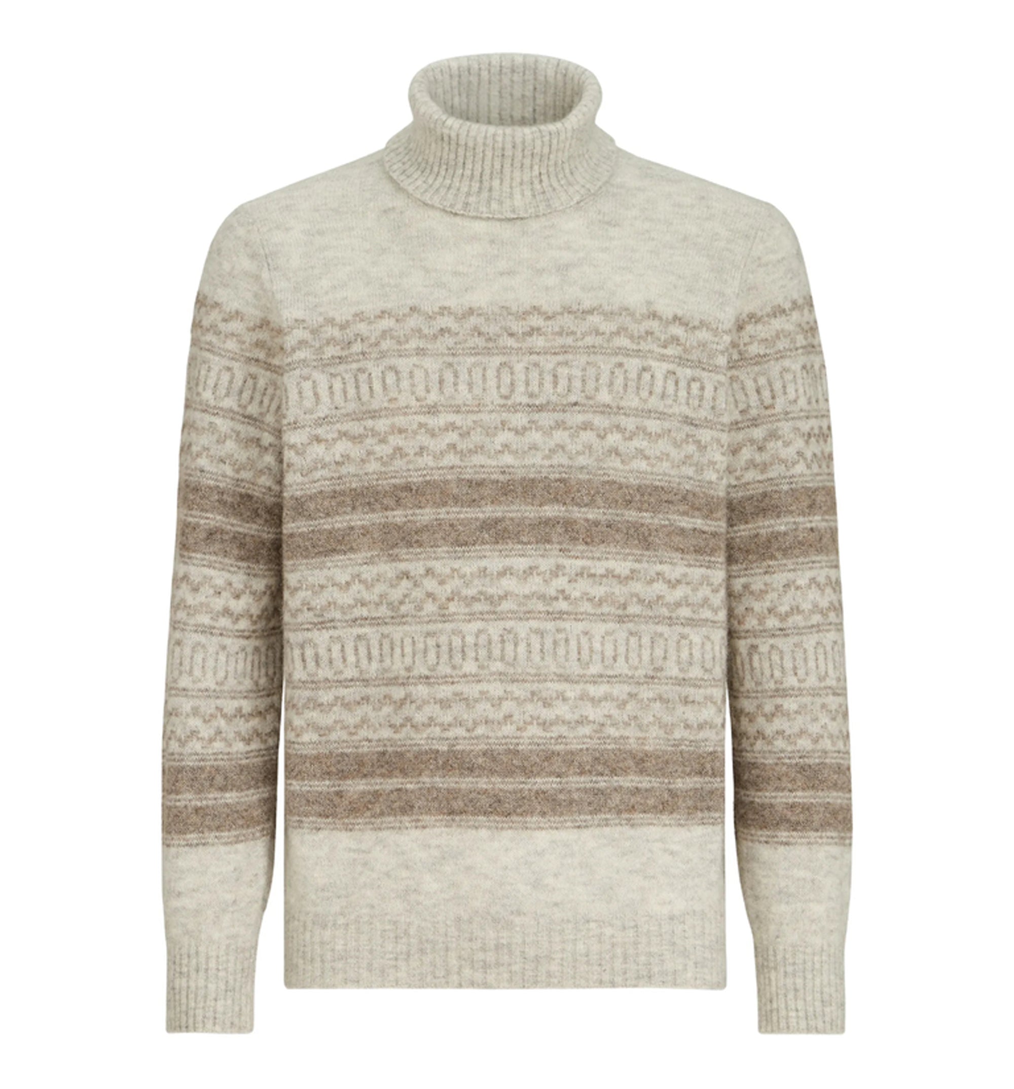 Alpaca, cashmere and wool nordic jacquard turtleneck sweater