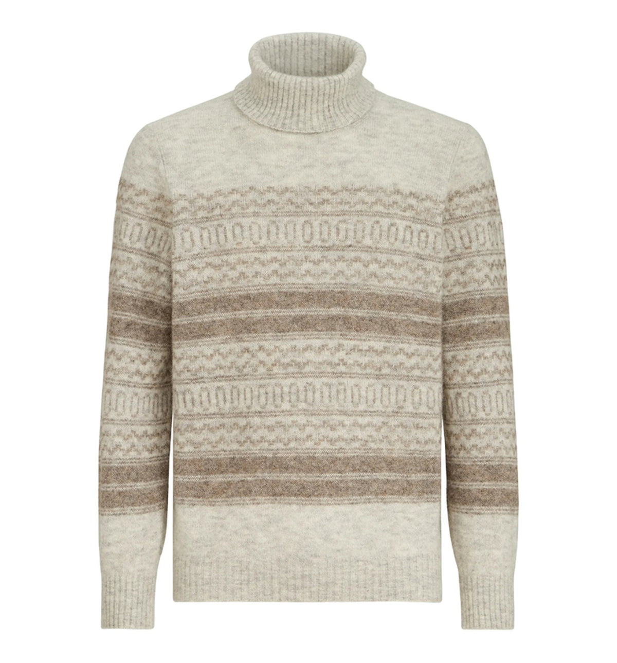 Alpaca, cashmere and wool nordic jacquard turtleneck sweater