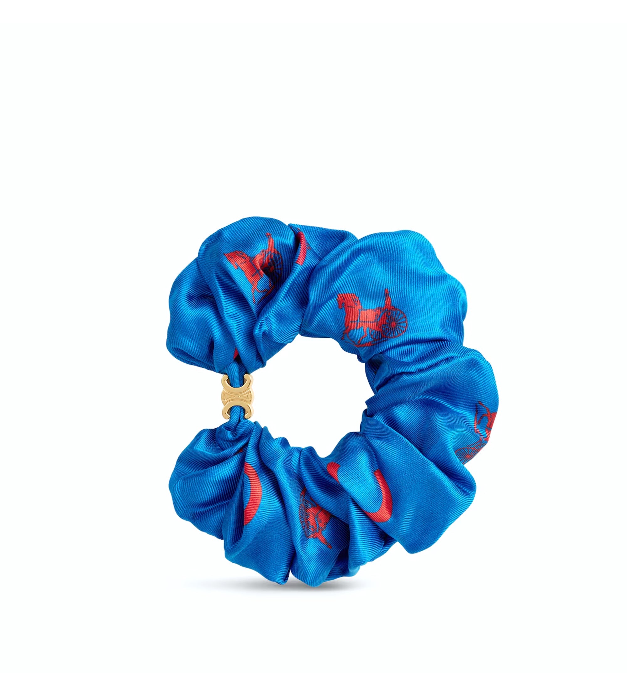 Celine C Sulky Scrunchy In Silk And Brass With Gold Finish