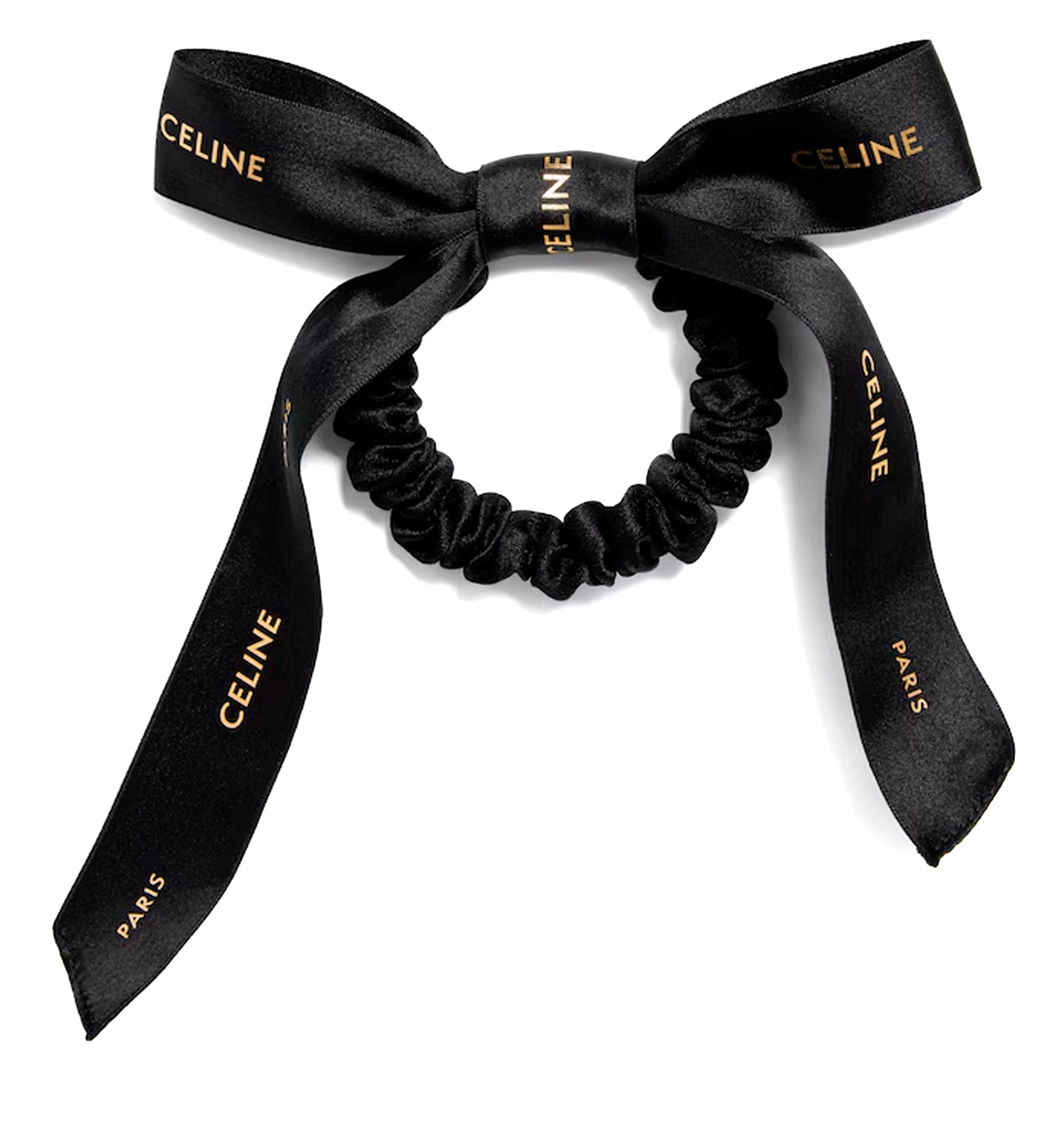 Celine Small Bow Scrunchy In Silk