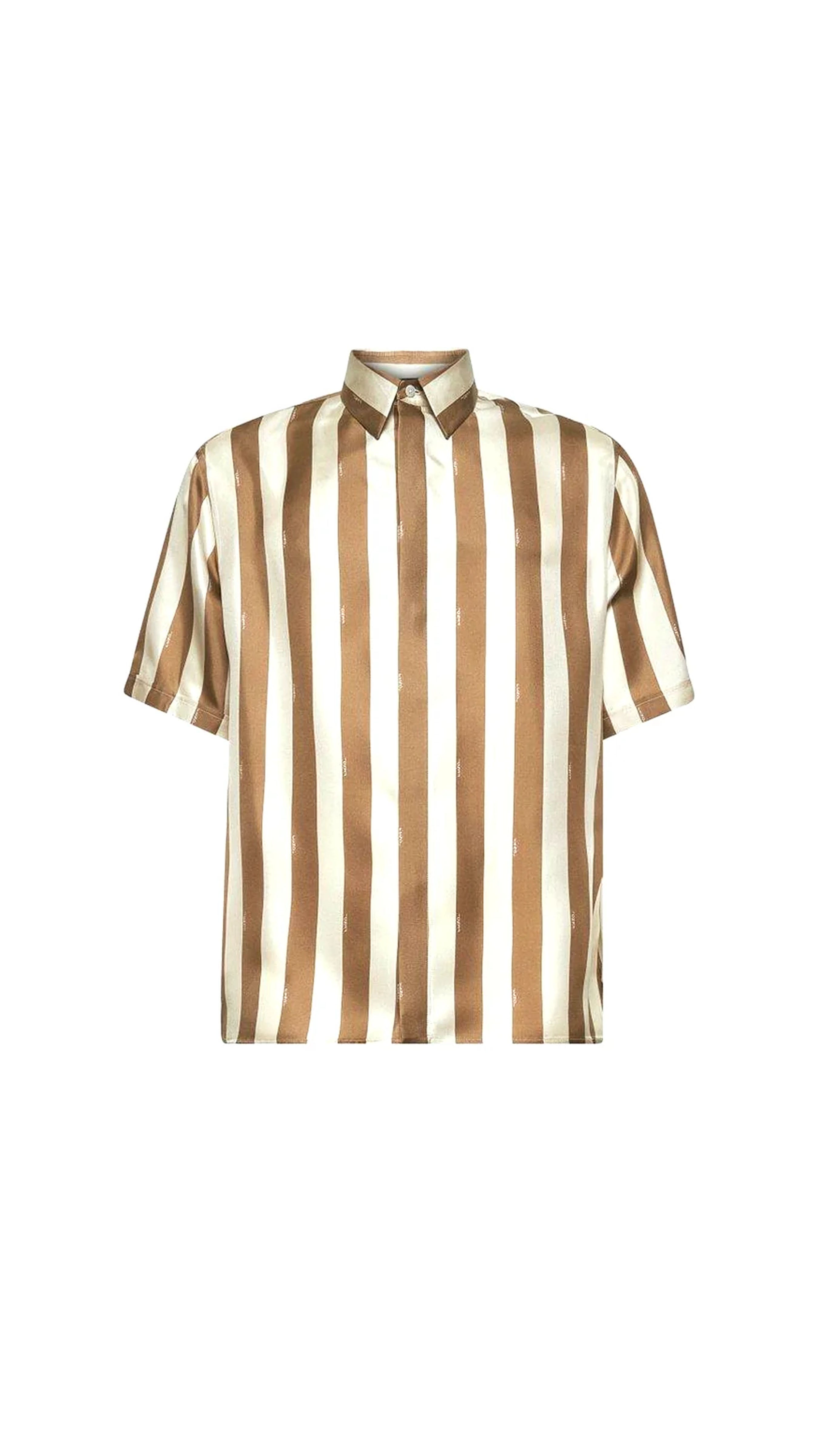 Pequin Silk Shirt - Light Brown