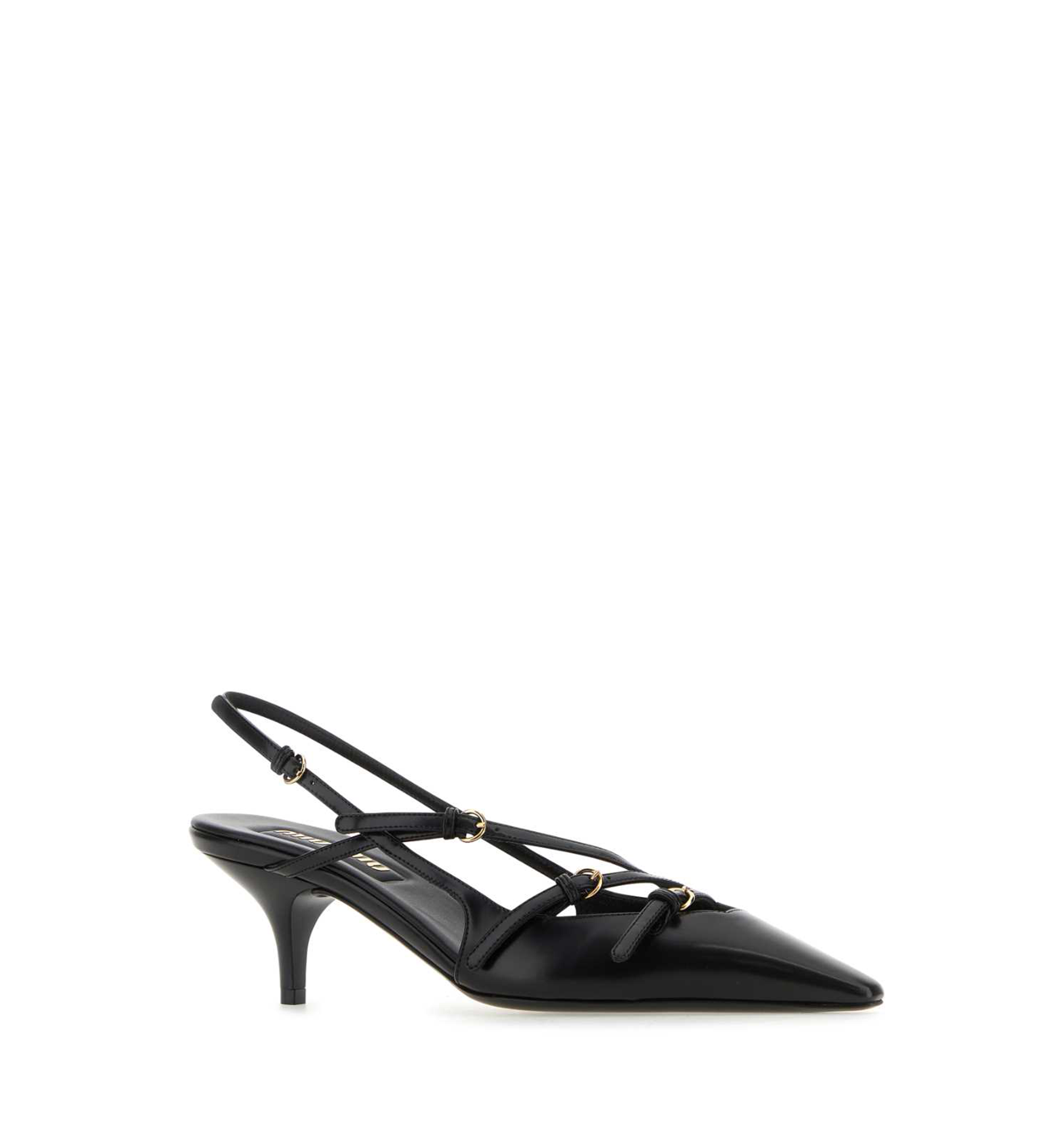 Patent Leather Slingback with Buckles