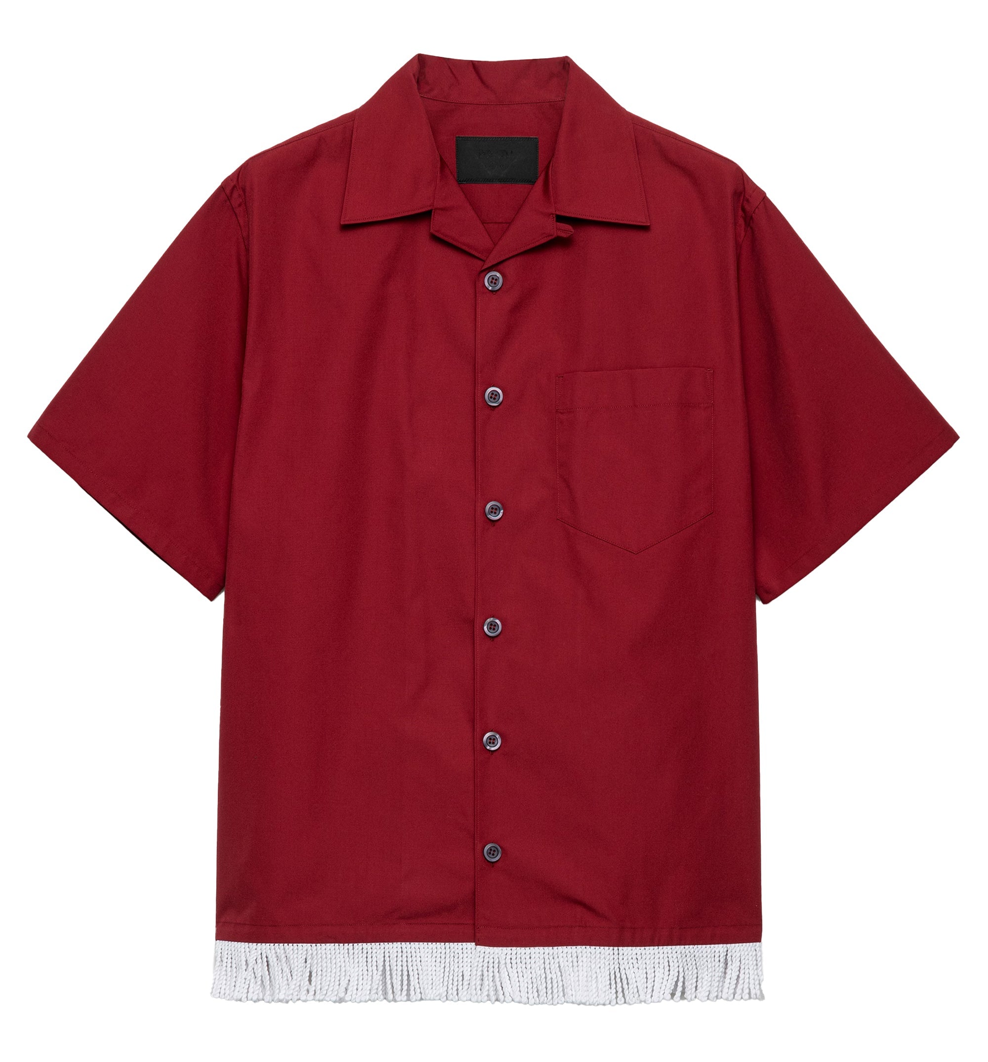 Tiziano Red Poplin Short-Sleeve Shirt