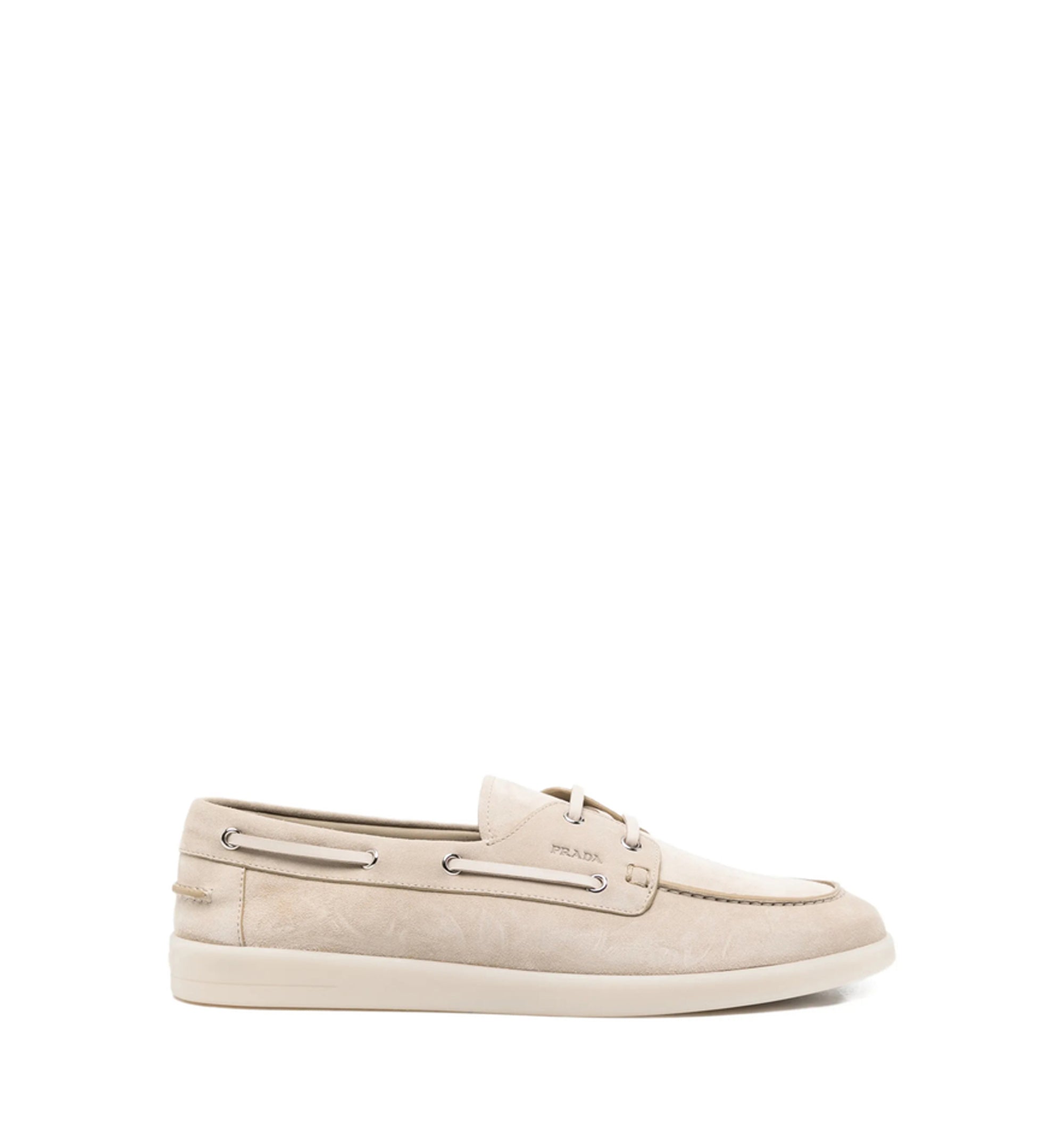 Suede boat shoes with laces