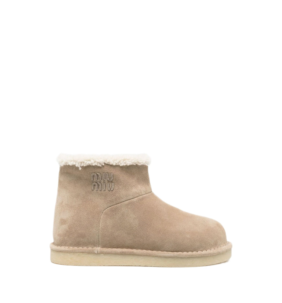 Suede and shearling booties