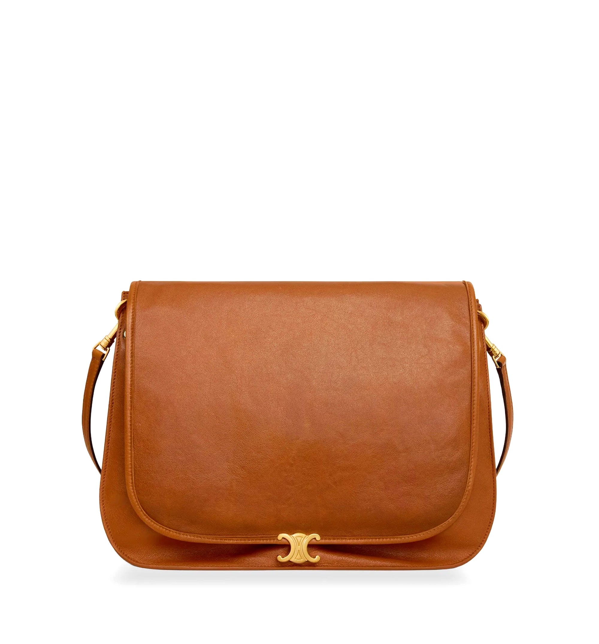 Soft Triomphe Besace In Supple Shiny Lambskin