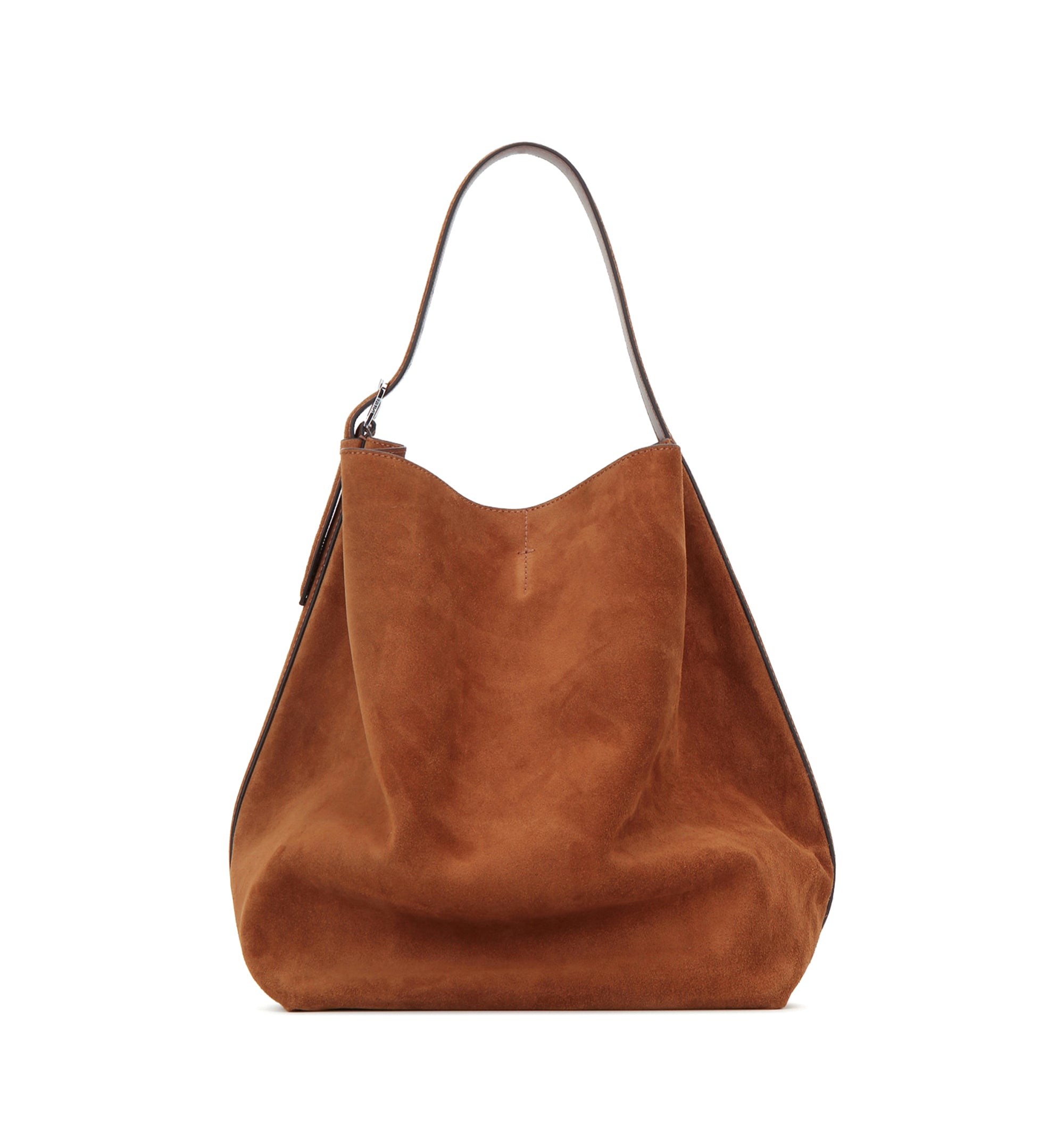 Belted Tote suede bag