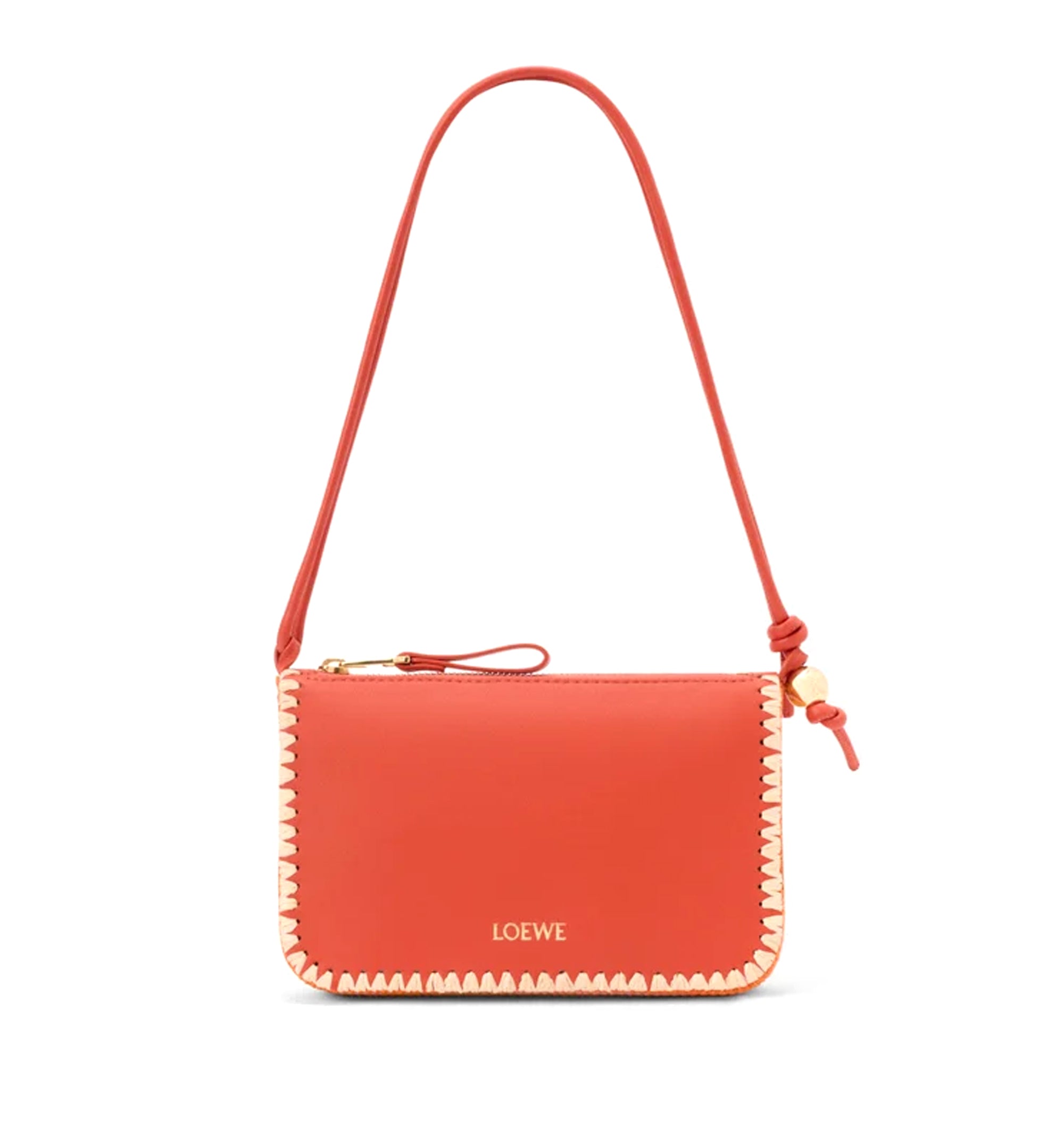 Rio Pouch In Classic Calfskin And Raffia