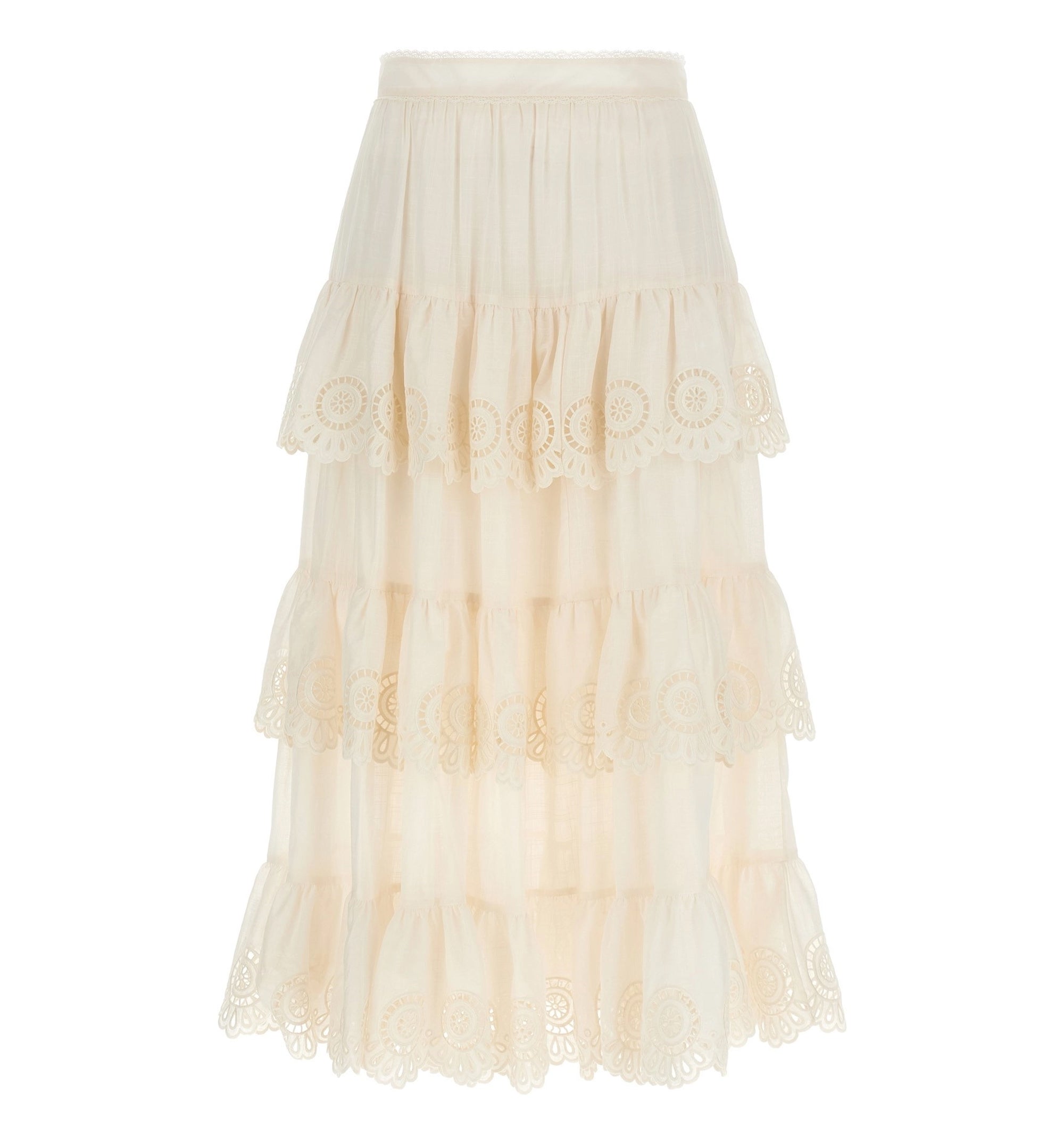 Ascension Embroidered Linen Skirt