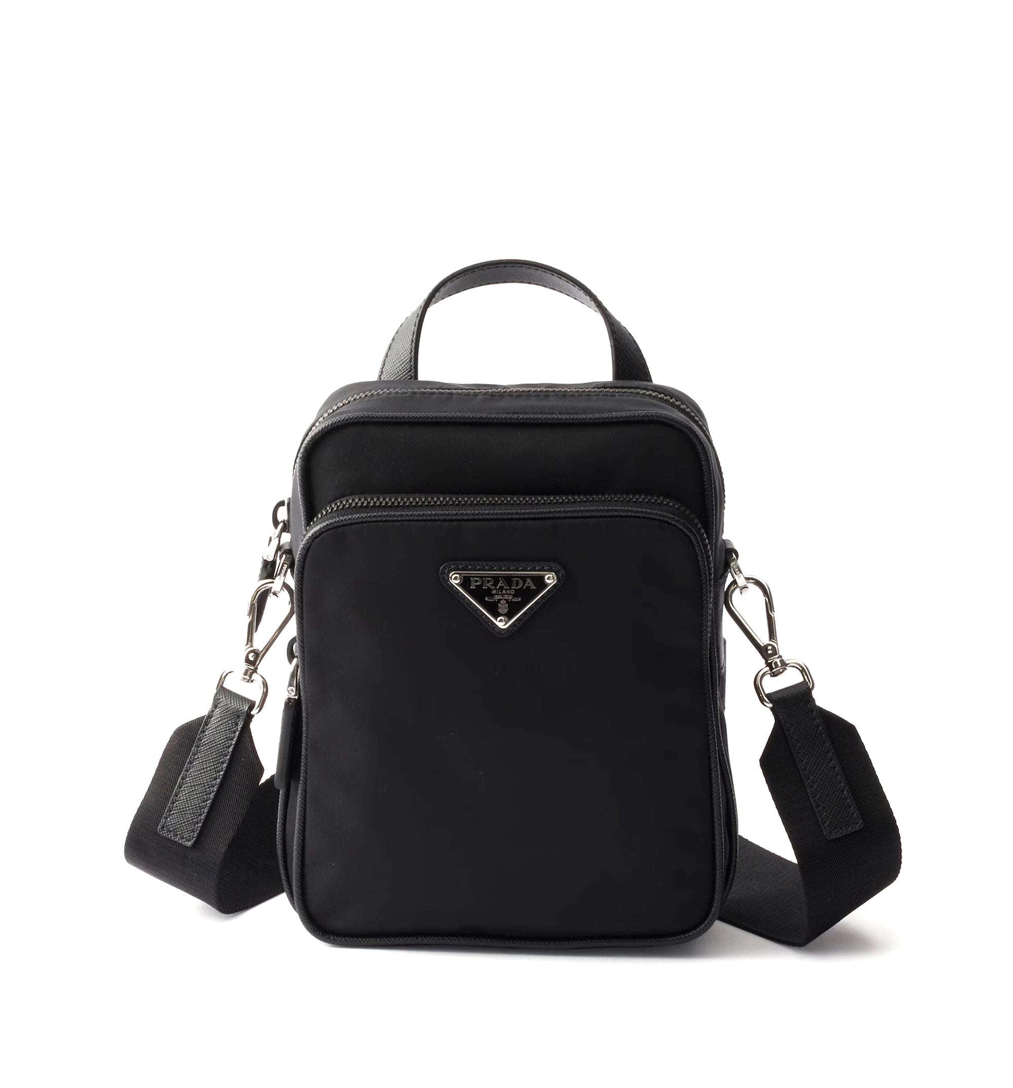Re-Nylon and Saffiano leather shoulder bag