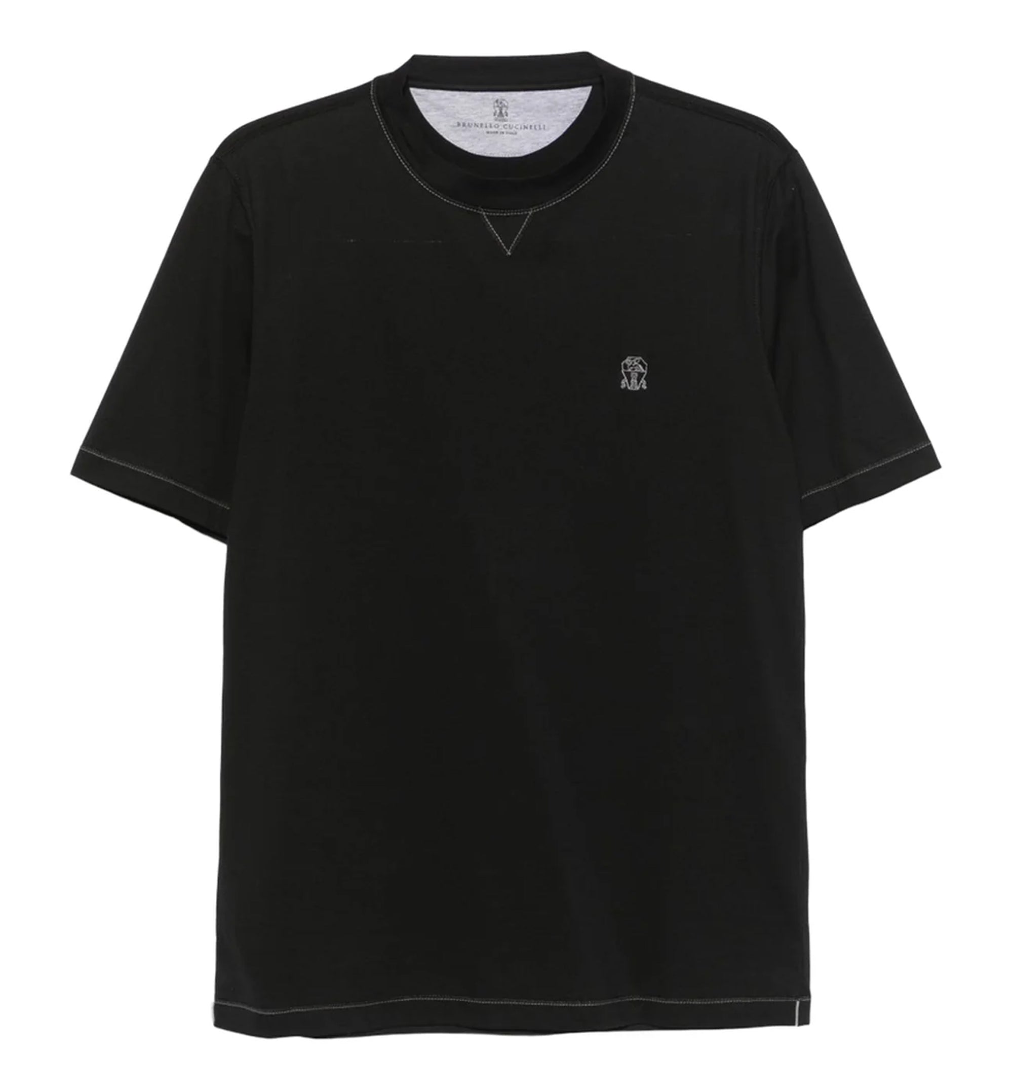 Cotton jersey crew neck T-shirt with logo