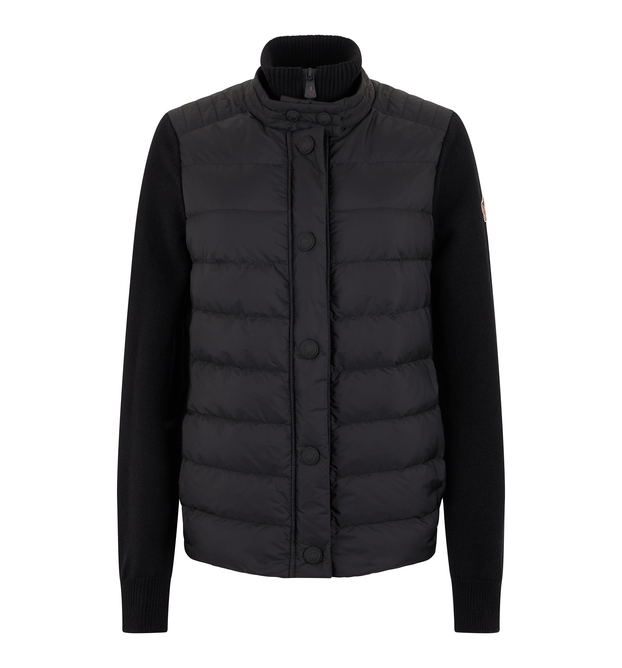 Wool-Blend Padded Hybrid Cardigan