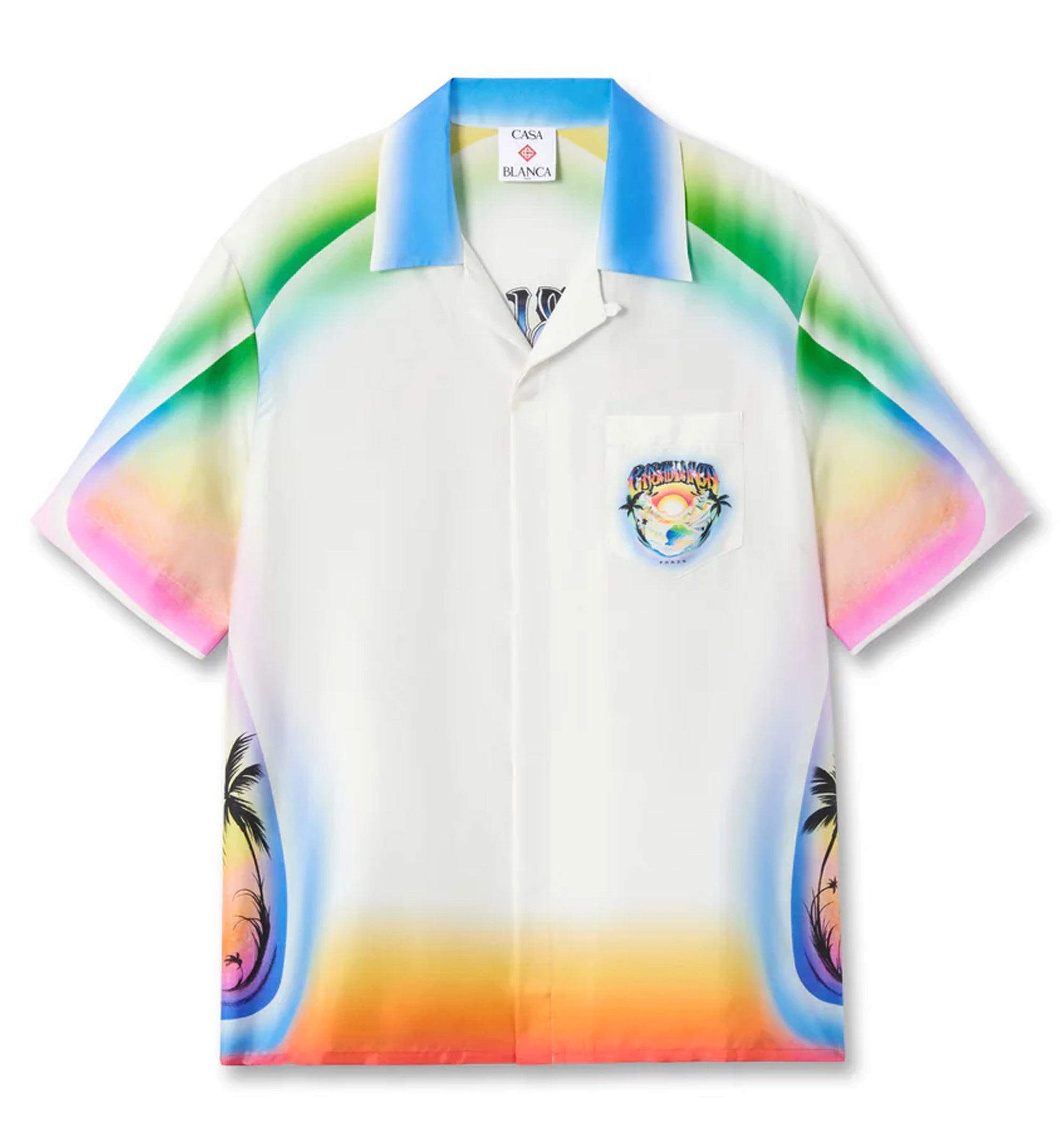Multicolour Airspray Short Sleeve Silk Shirt