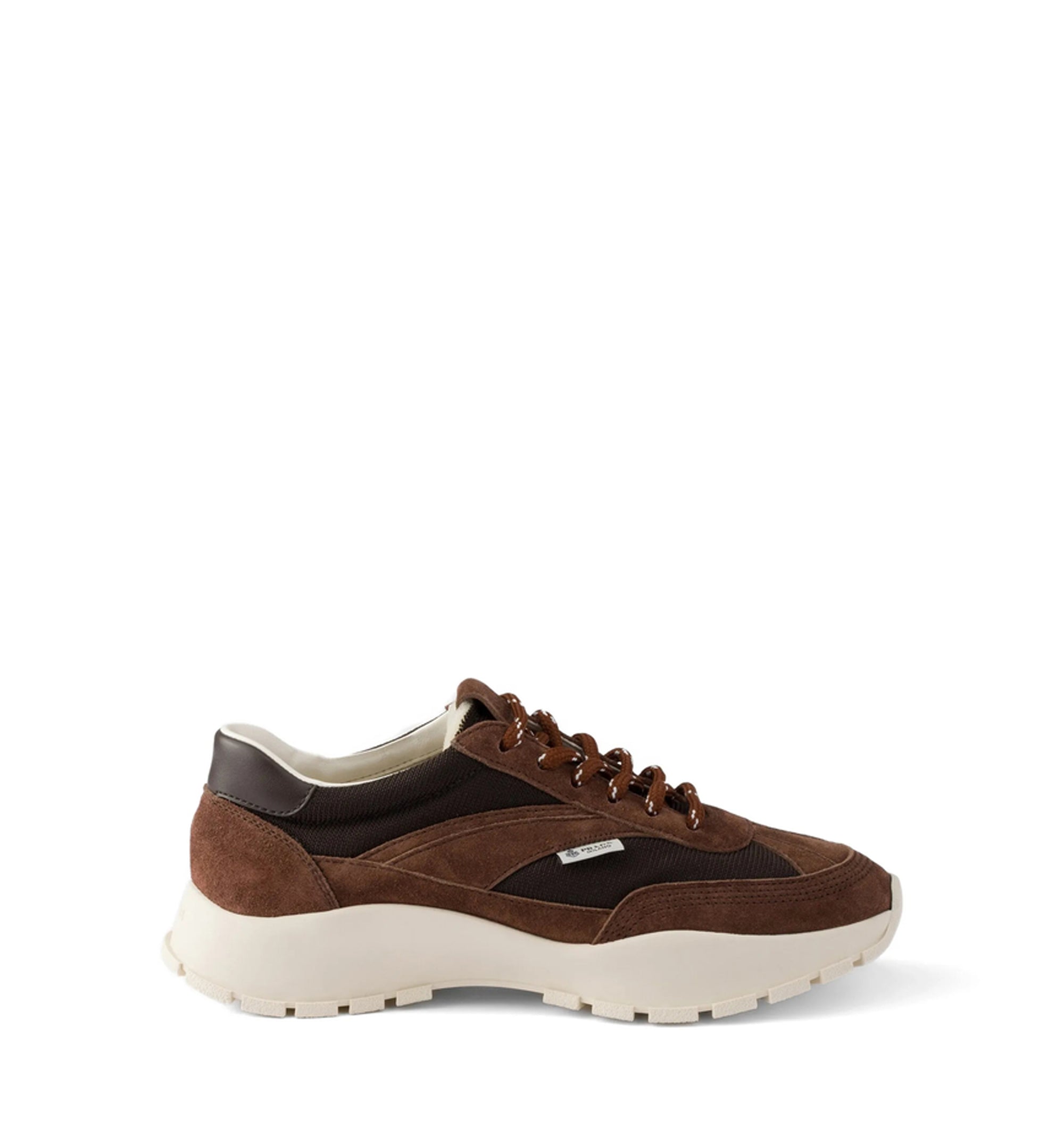 Mesh fabric and suede sneakers